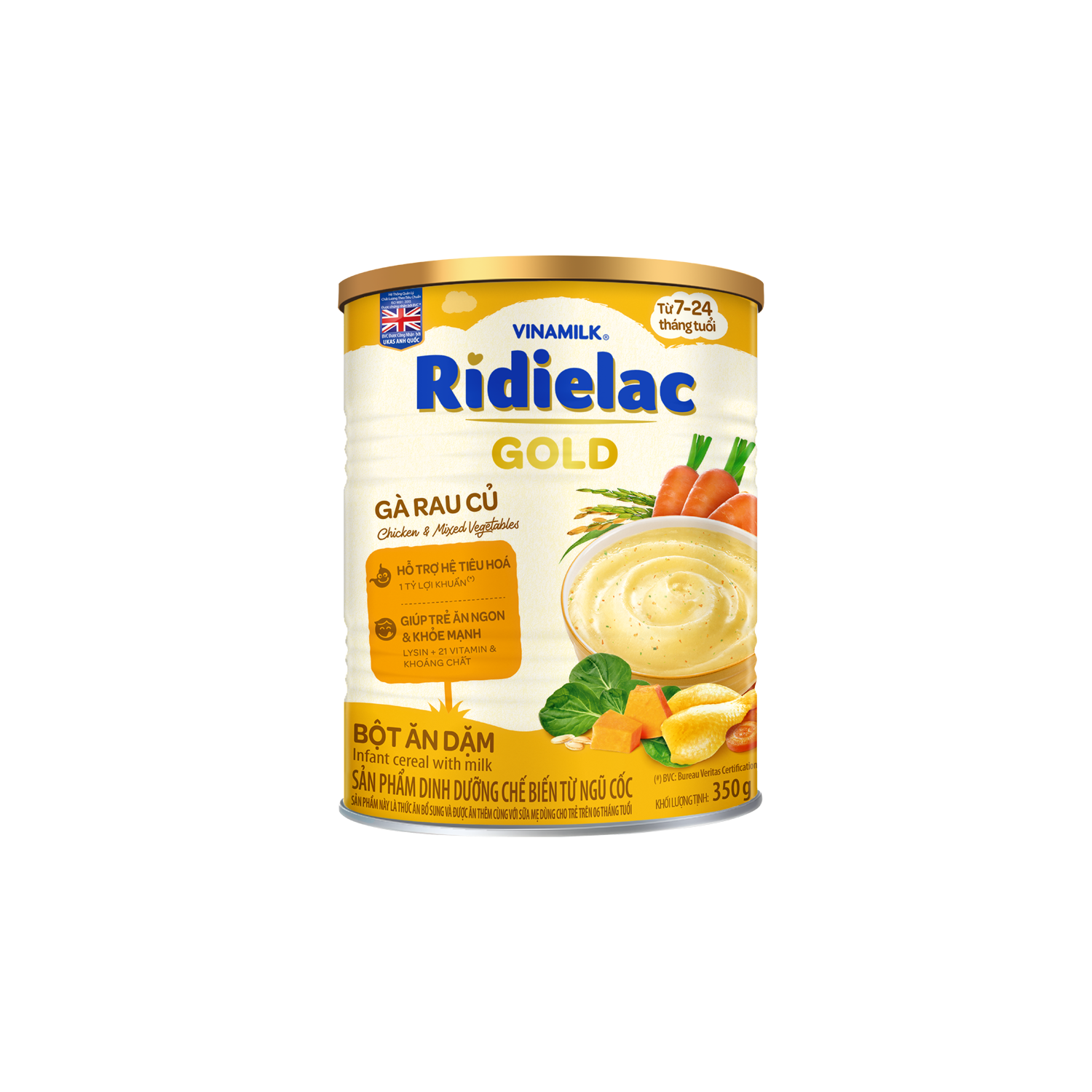 Bột ăn dặm Ridielac Gold Gà Rau củ 350g