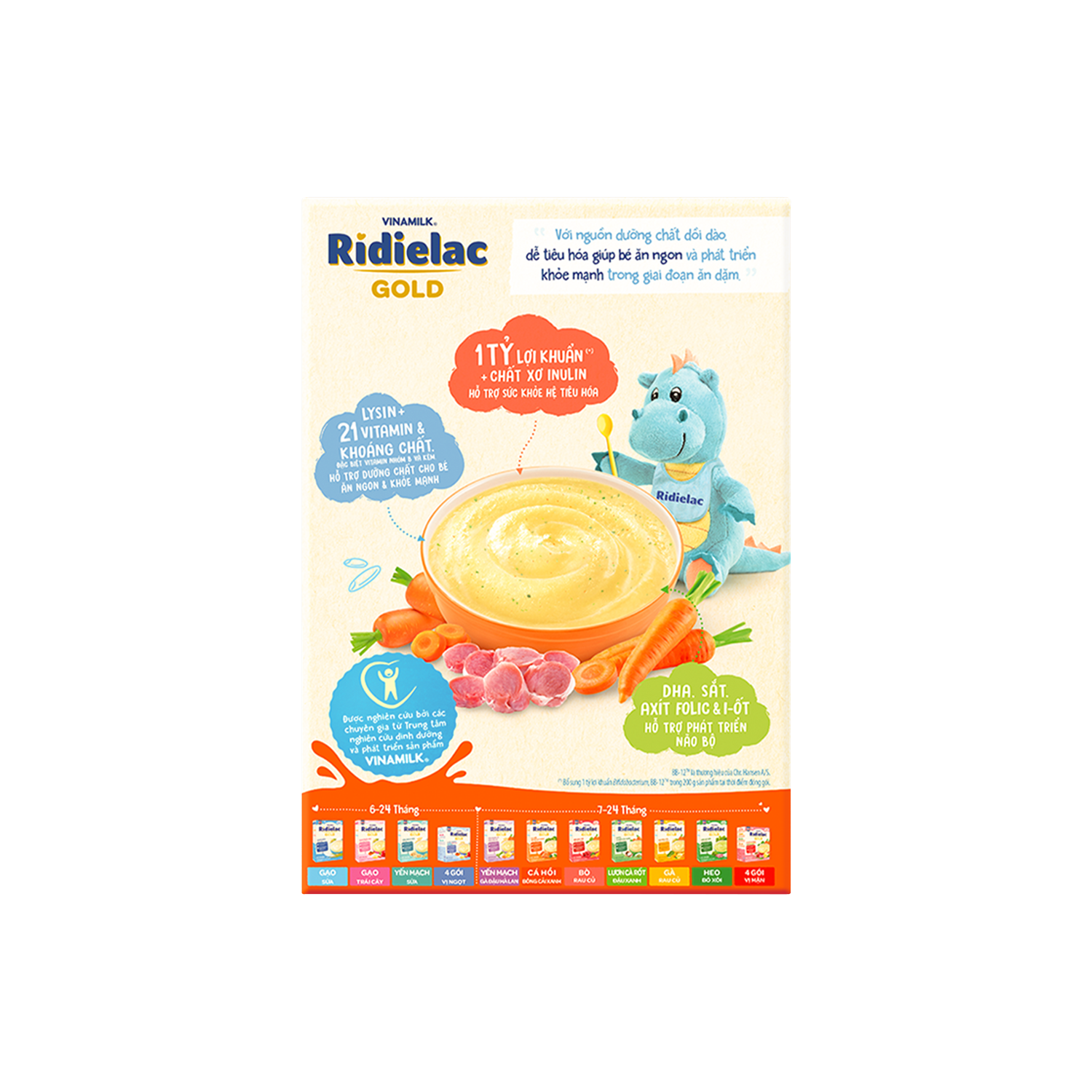 Bột ăn dặm Ridielac Gold Heo Cà rốt 200g