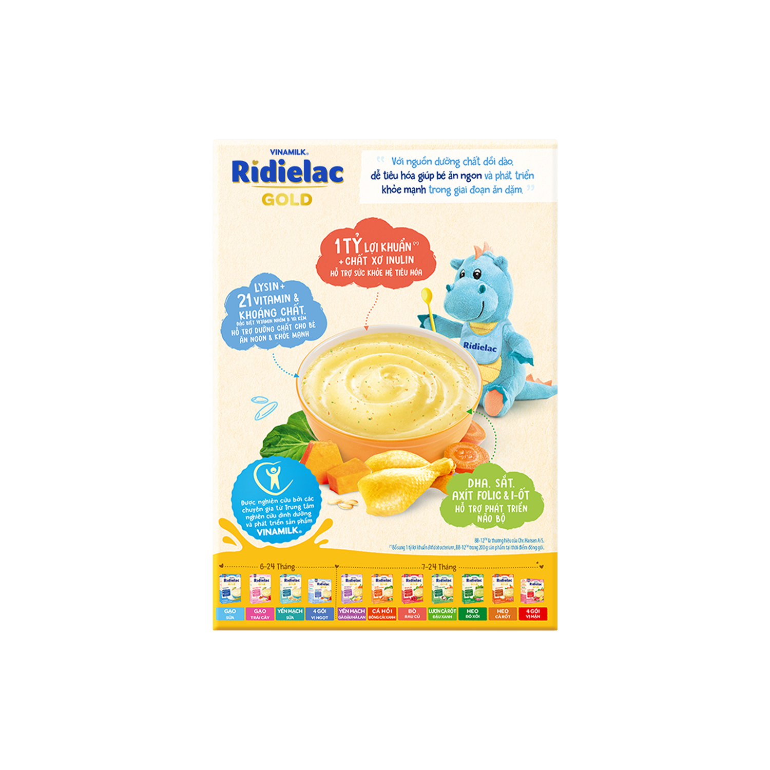 Bột ăn dặm Ridielac Gold Gà Rau củ 200g - thumbnail