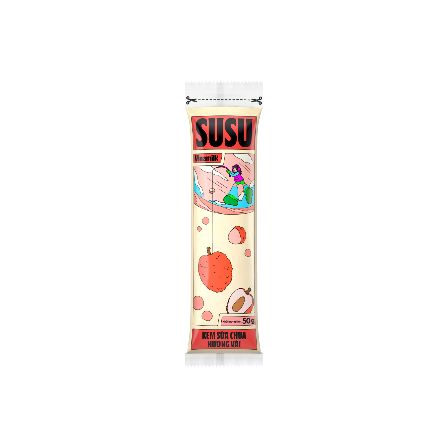 Yoghurt Ice Cream Susu Lychee 50g - thumbnail