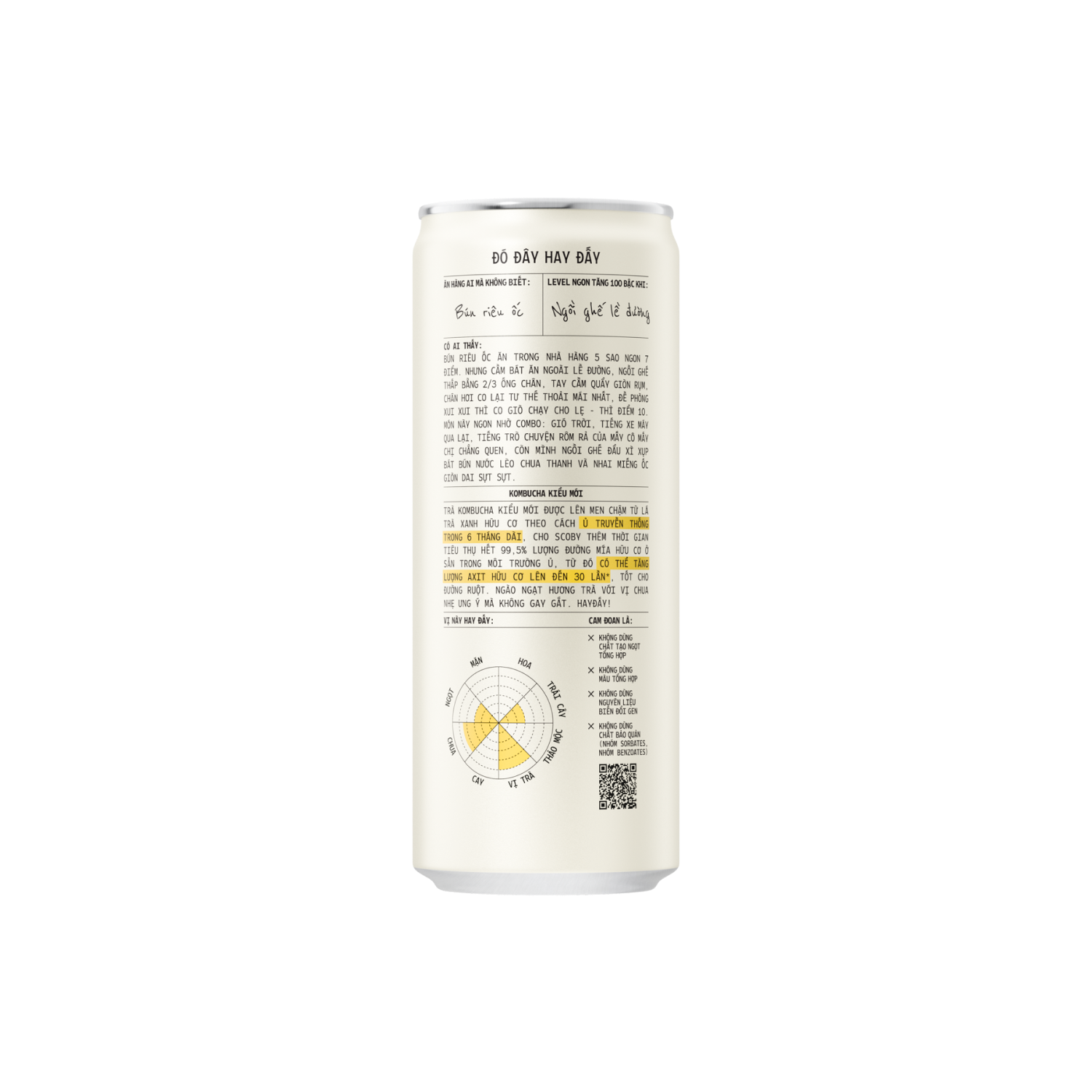 Kombucha Có Gaz HAYĐẤY Vị Trà Đen 320ml