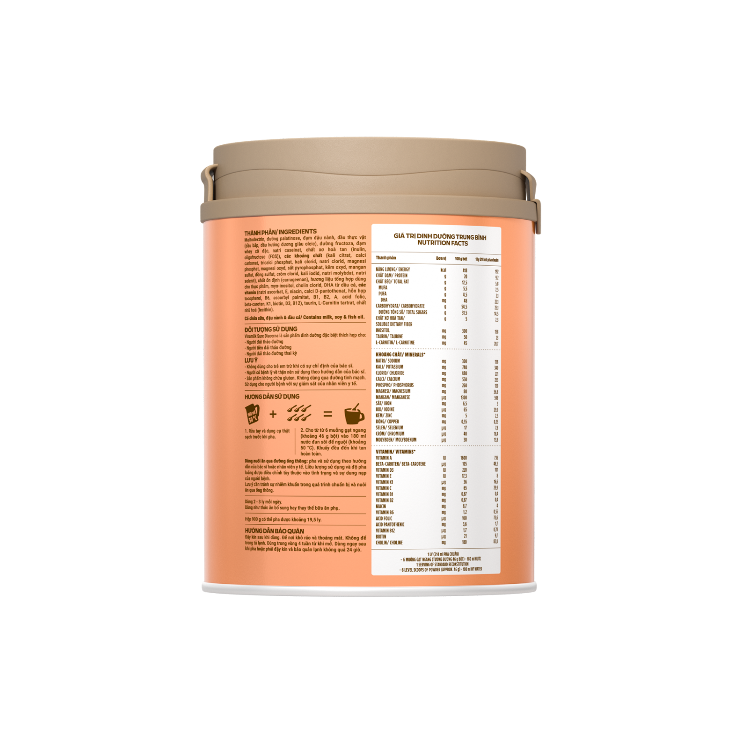 Sữa bột cho người tiểu đường Sure Diacerna 900g - thumbnail