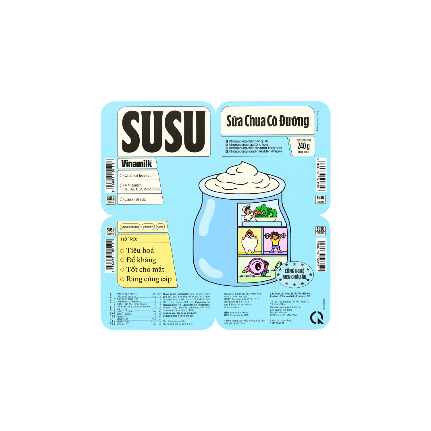 Sữa chua ăn SuSu IQ Có đường 60g