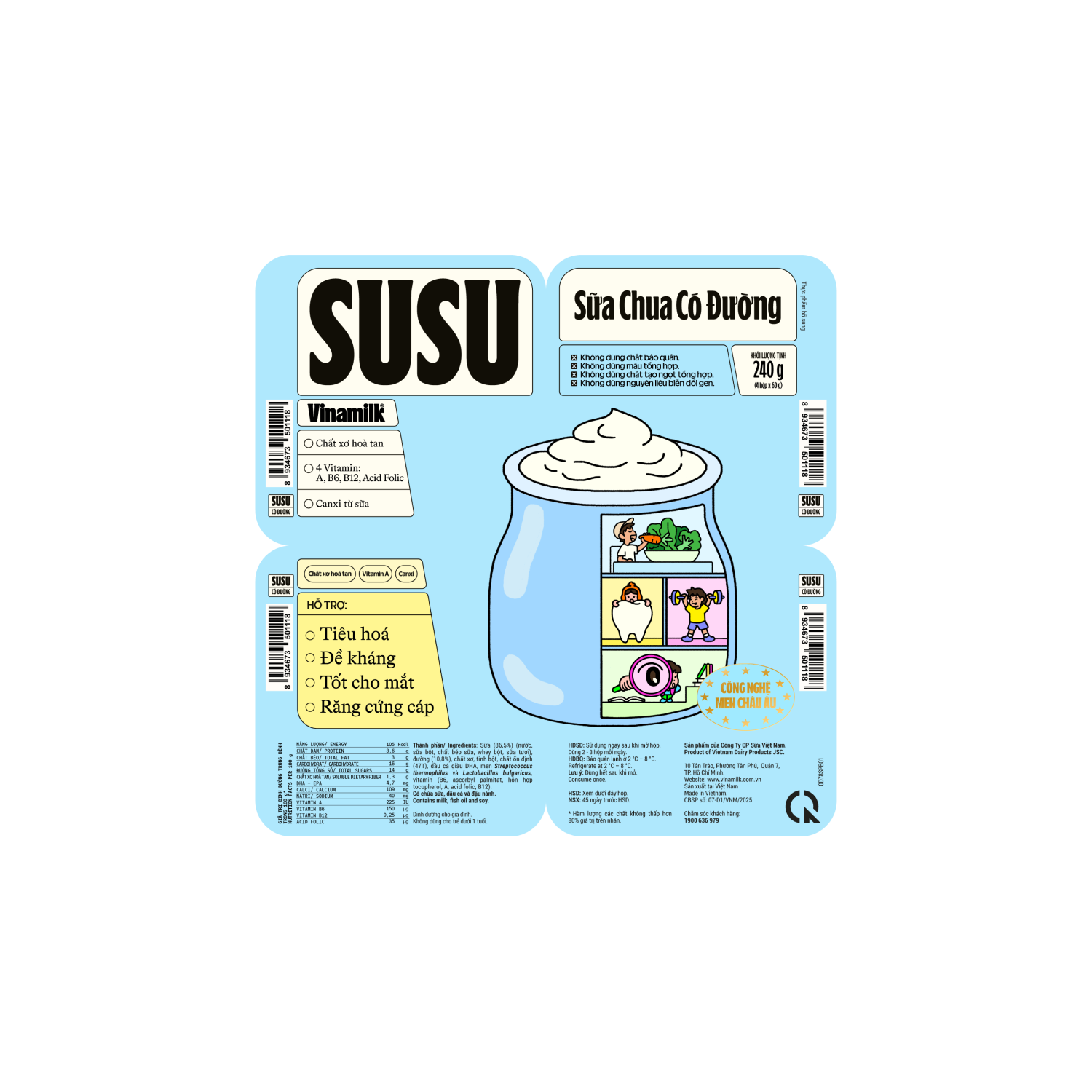 Sữa chua ăn SuSu IQ Có đường 60g
