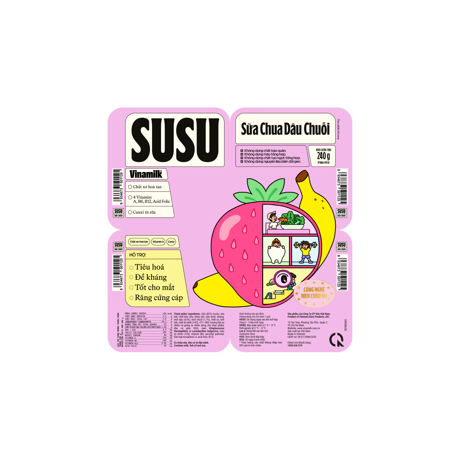 Sữa chua ăn SuSu IQ Dâu Chuối 60g