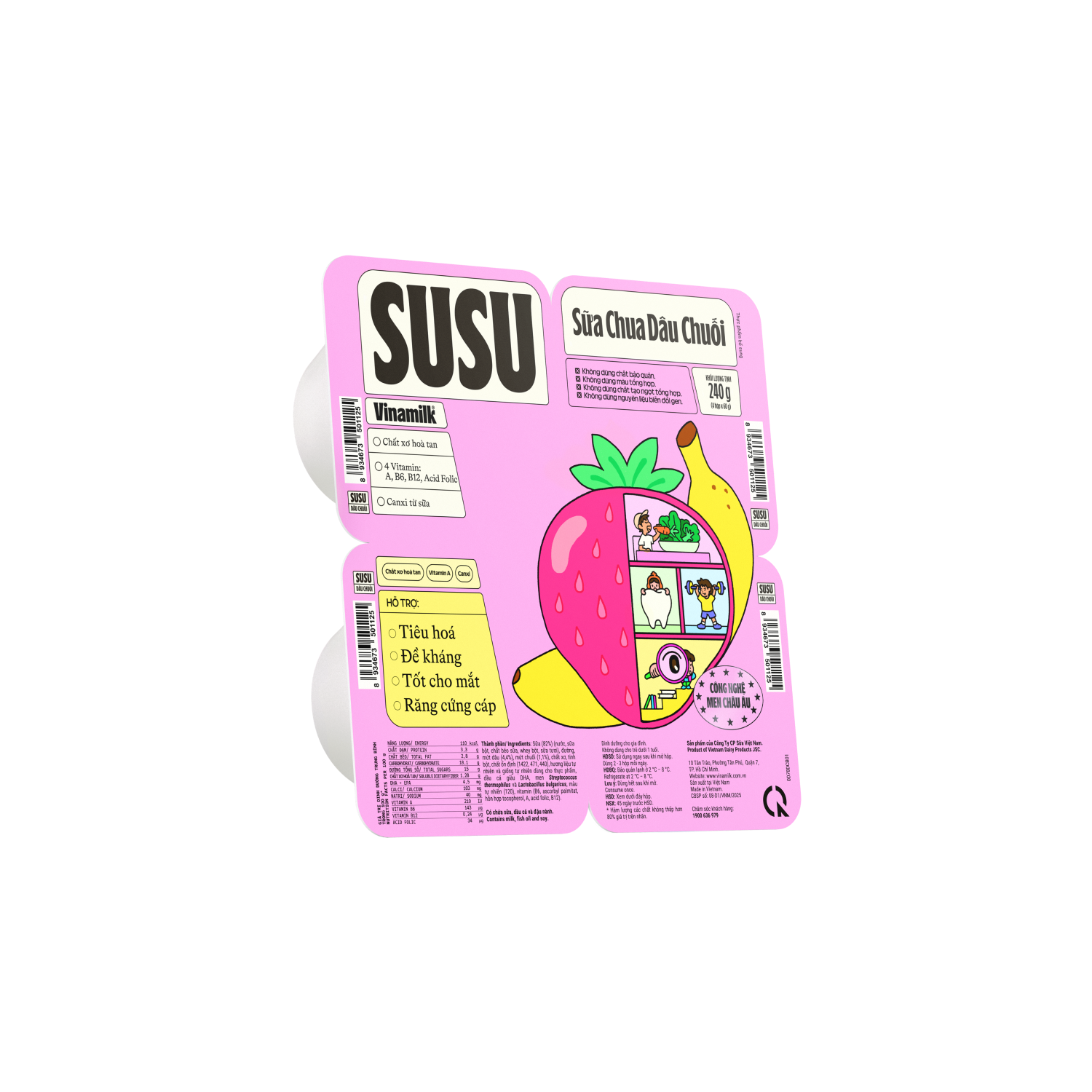 Sữa chua ăn SuSu IQ Dâu Chuối 60g