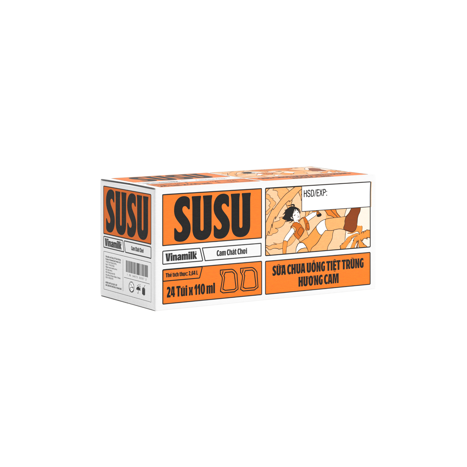 Sữa chua uống tiệt trùng SuSu Hương Cam Túi 110ml - thumbnail