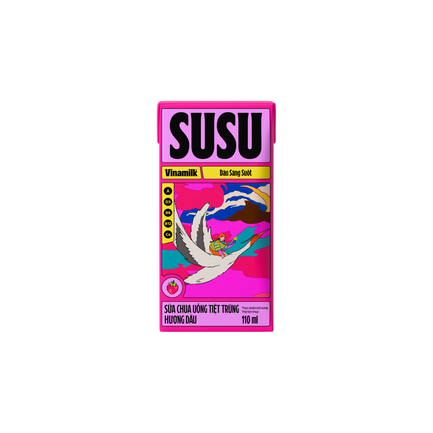 Sữa chua uống tiệt trùng SuSu Hương Dâu 110ml - thumbnail