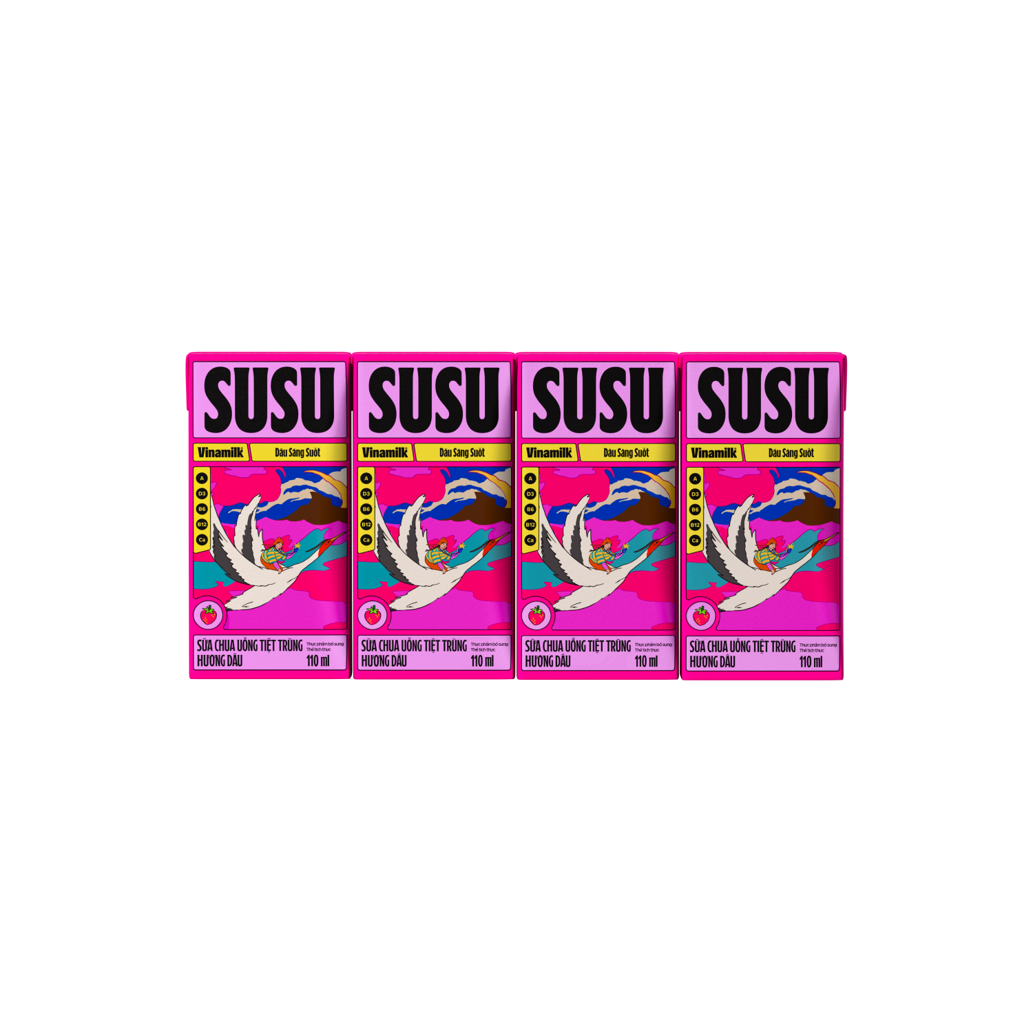 Sữa chua uống tiệt trùng SuSu Hương Dâu 110ml