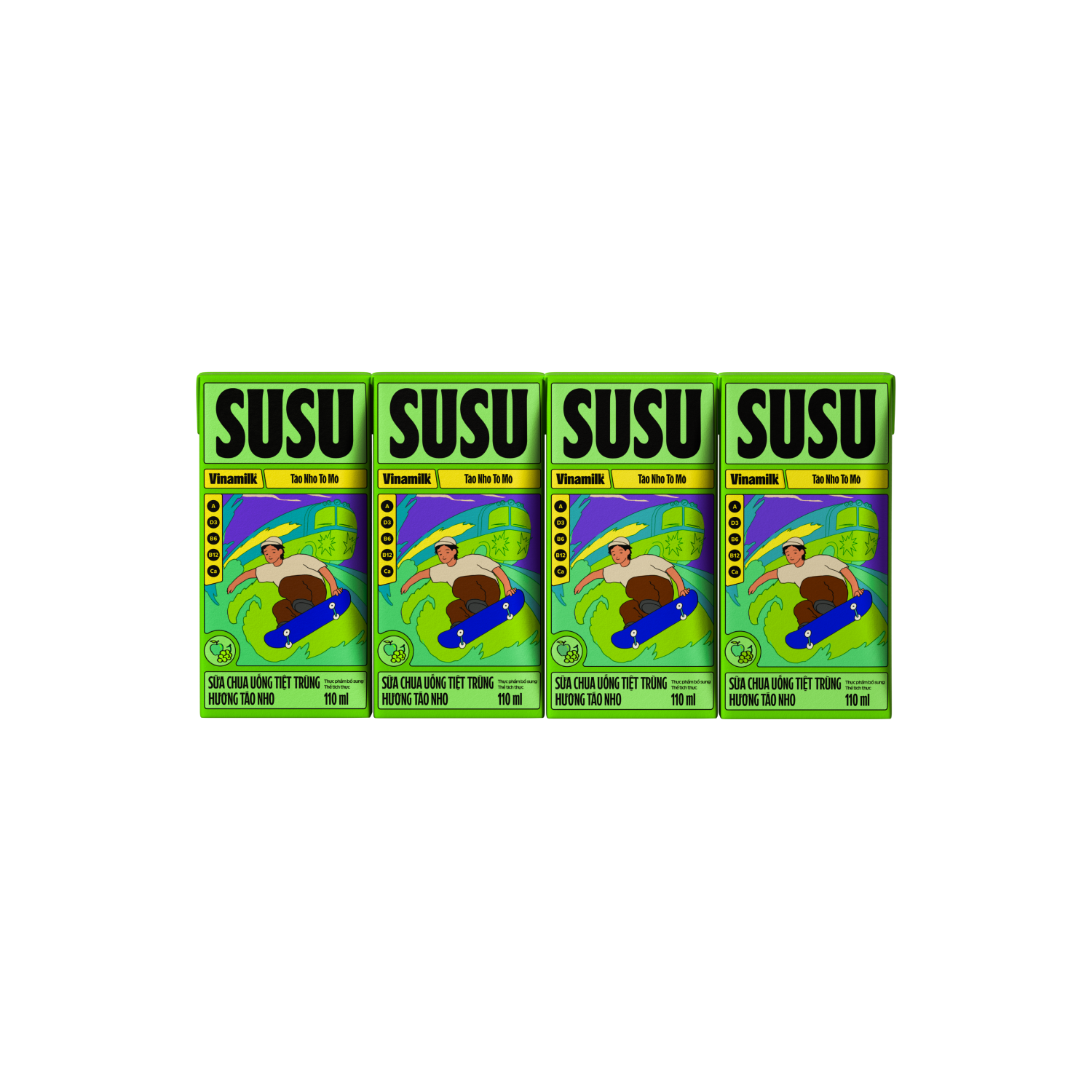 UHT Drinking Yoghurt SuSu Apple & Grape Flavours 110ml - thumbnail