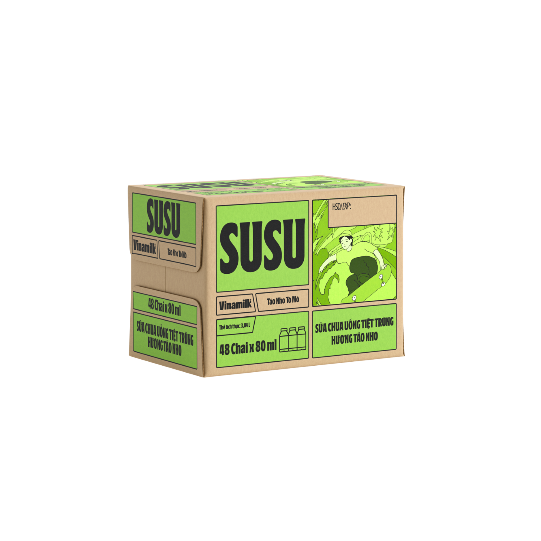 Sữa chua uống tiệt trùng SuSu Hương Táo Nho 80ml