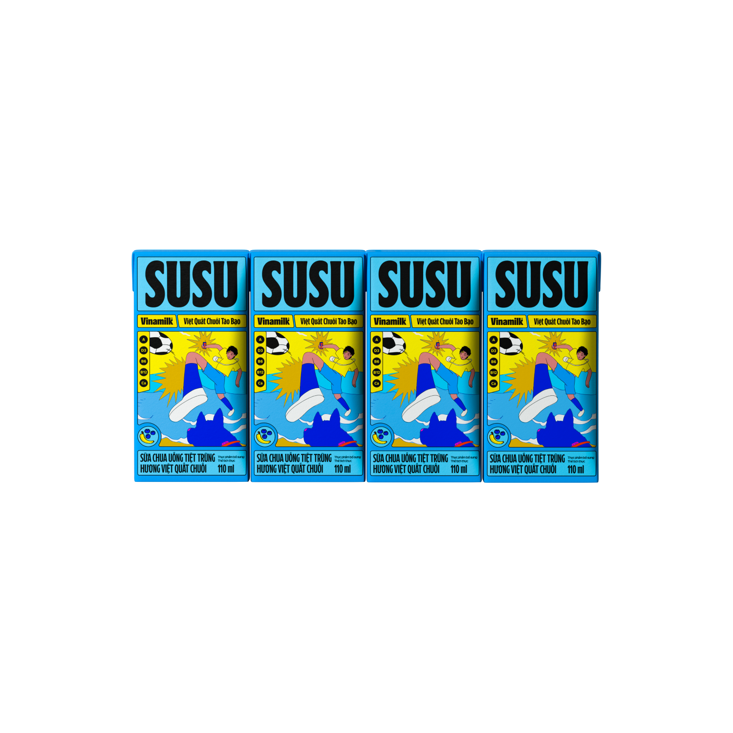UHT Drinking Yoghurt SuSu Blueberry & Banana Flavours 110ml - thumbnail