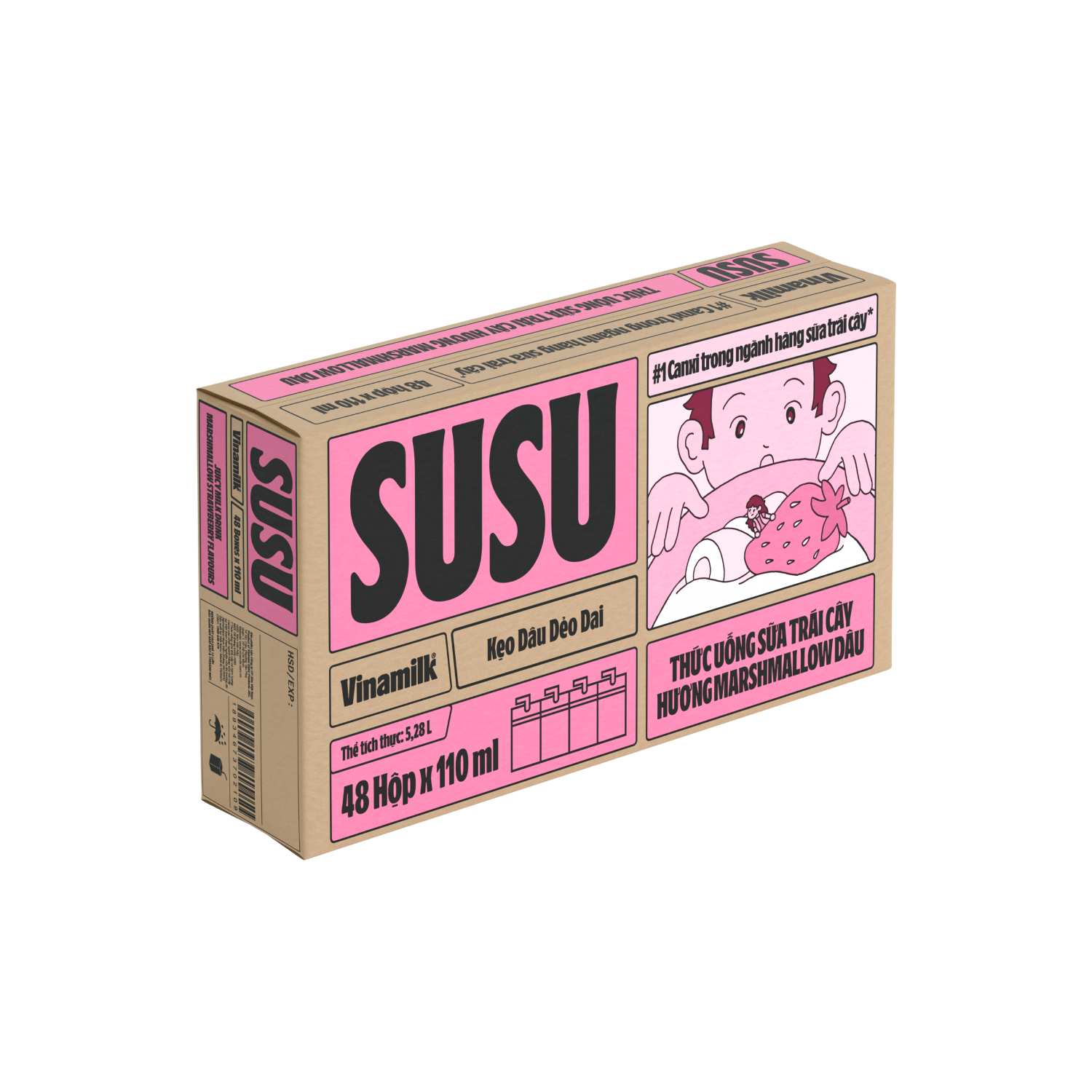 Thức uống sữa trái cây Susu Hương Mashmallow dâu 110ml - thumbnail