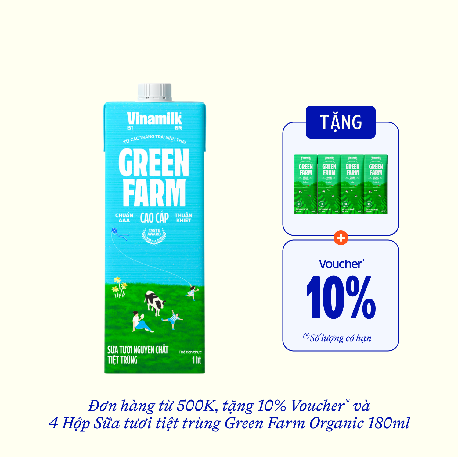 UHT Fresh Milk Green Farm Unsweetened 1L