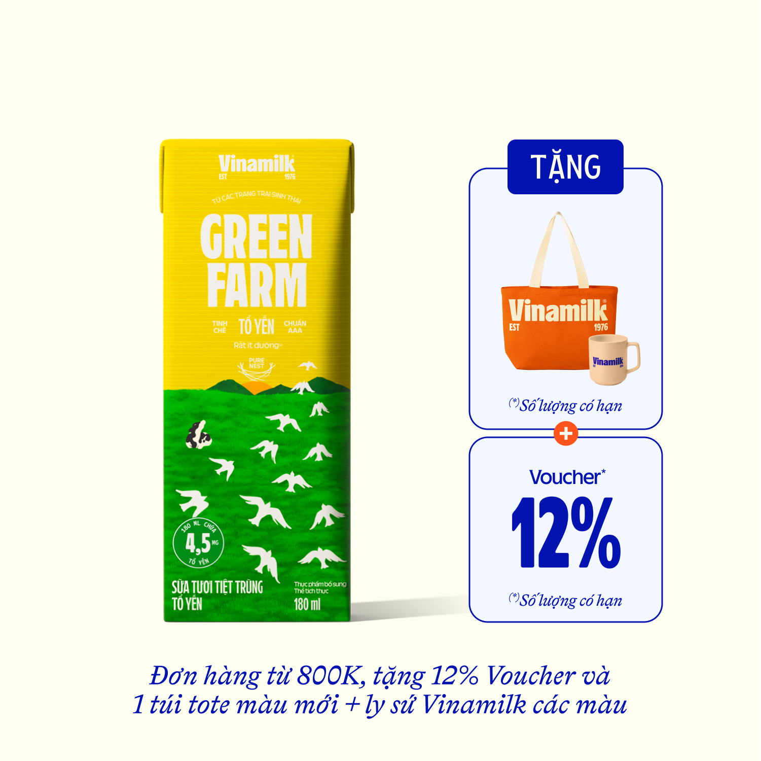 UHT Fresh Milk Green Farm Bird’s Nest 180ml