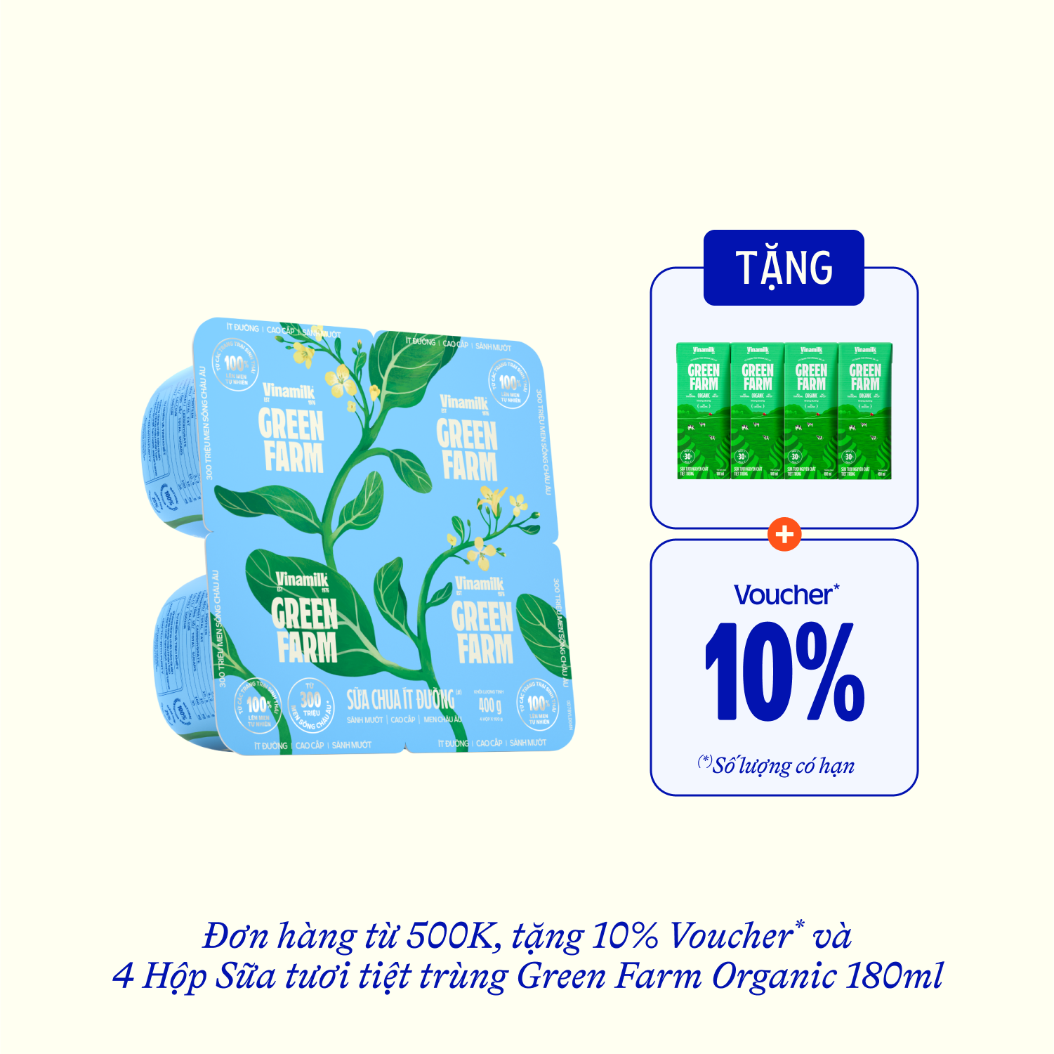 Sữa chua ăn Green Farm Ít đường 100g - thumbnail