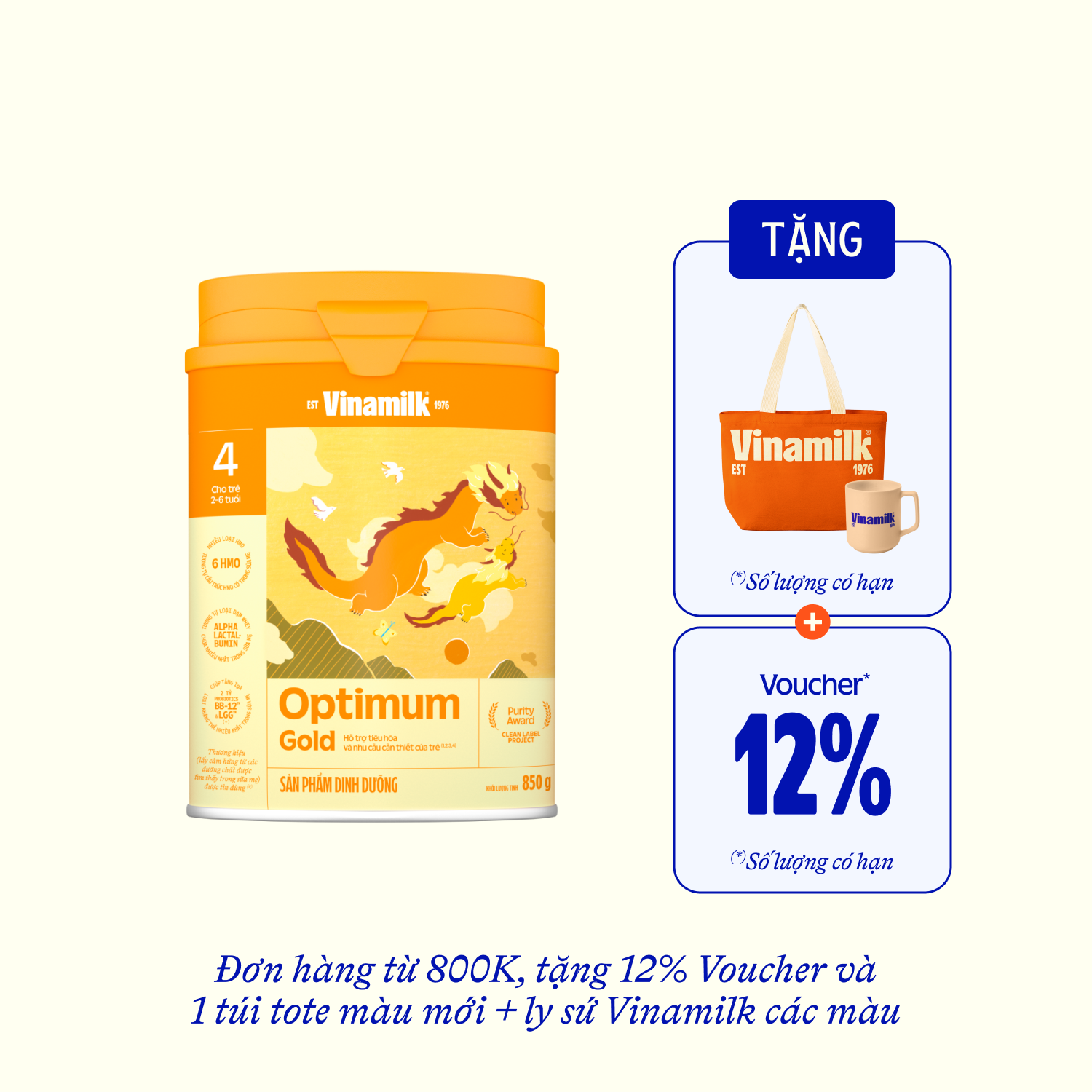 Sữa bột trẻ em Optimum Gold 4 (2-6 tuổi) 850g - thumbnail