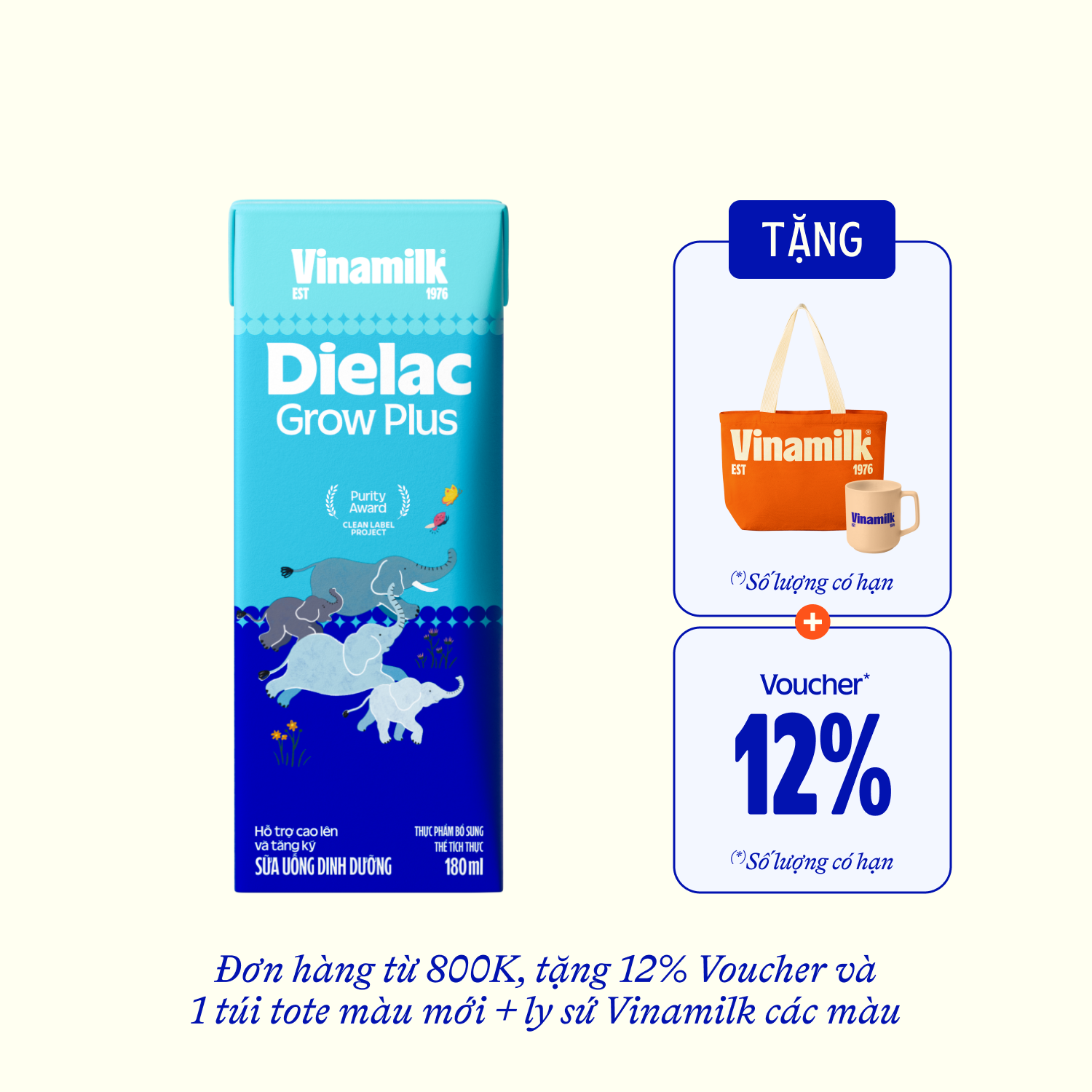 Sữa bột trẻ em pha sẵn Dielac Grow Plus (trên 1 tuổi) 180ml
