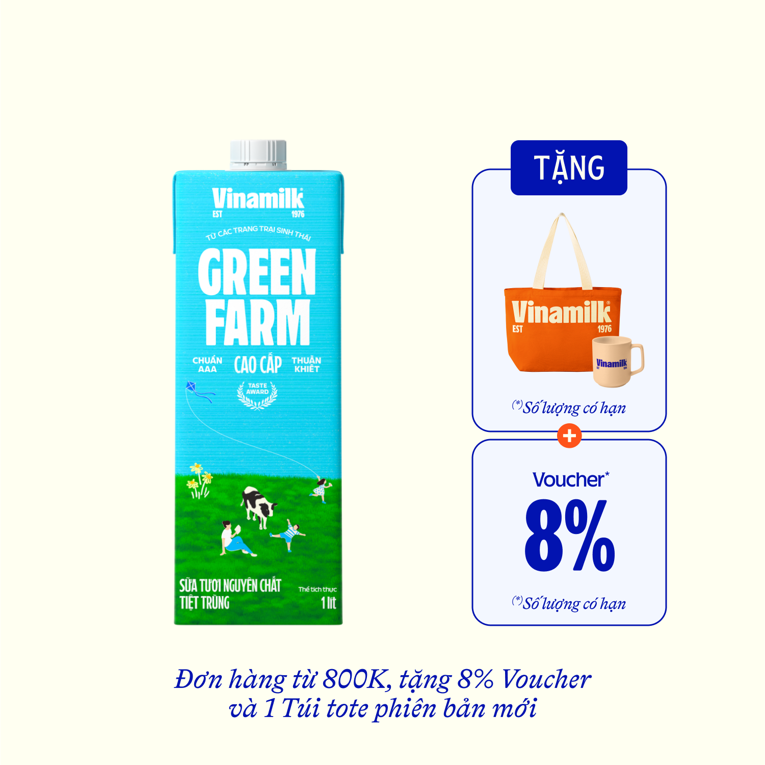 Sữa tươi tiệt trùng Green Farm Không đường 1L - thumbnail