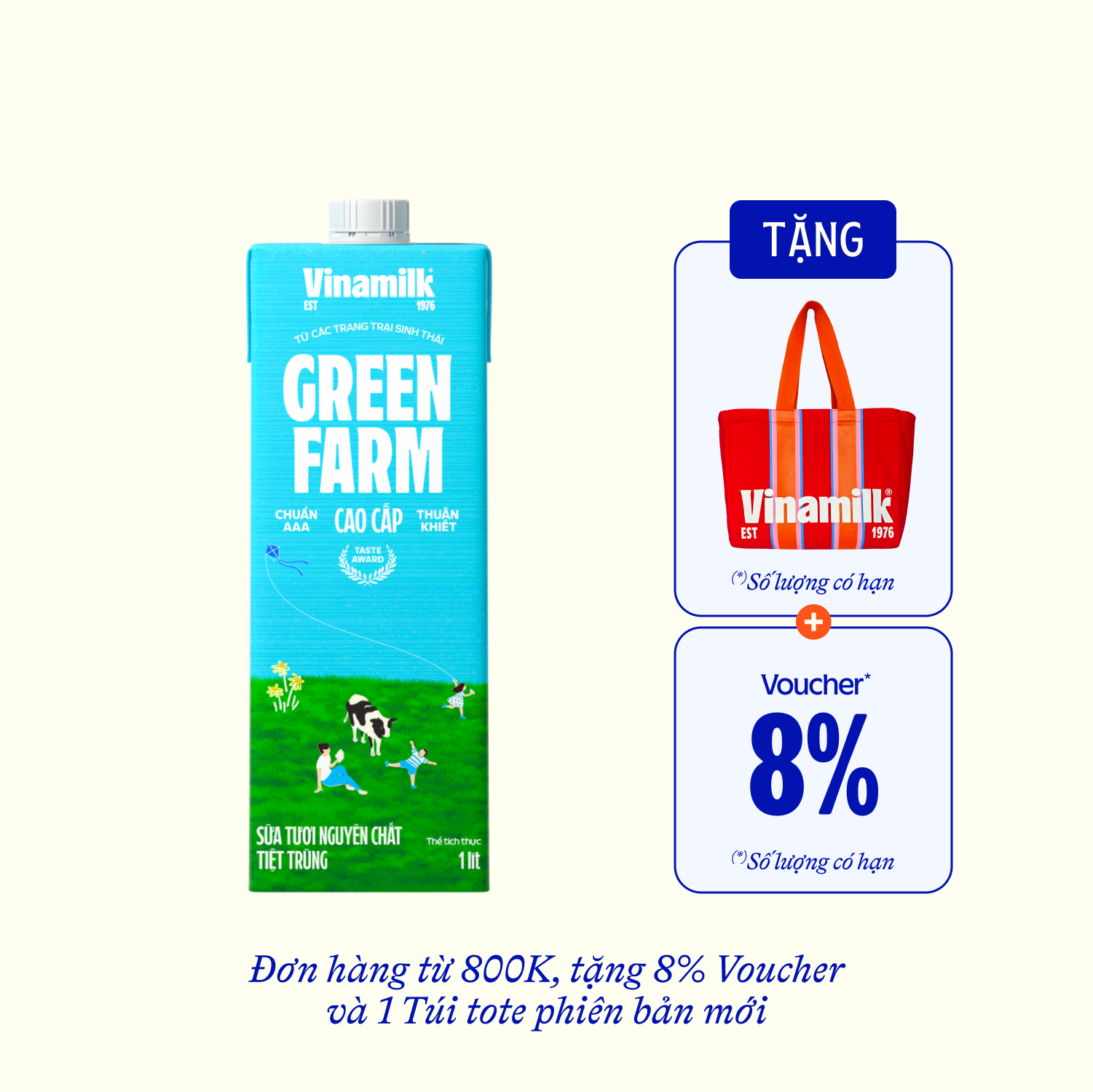 Sữa tươi tiệt trùng Green Farm Không đường 1L - thumbnail