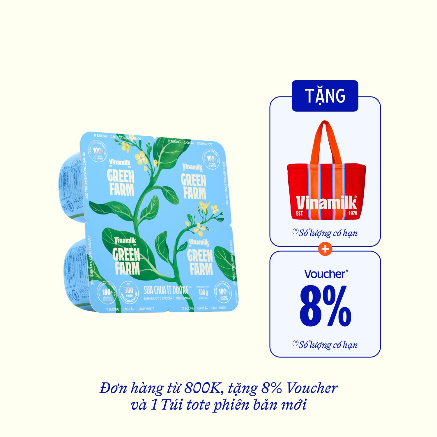 Sữa chua ăn Green Farm Ít đường 100g - thumbnail