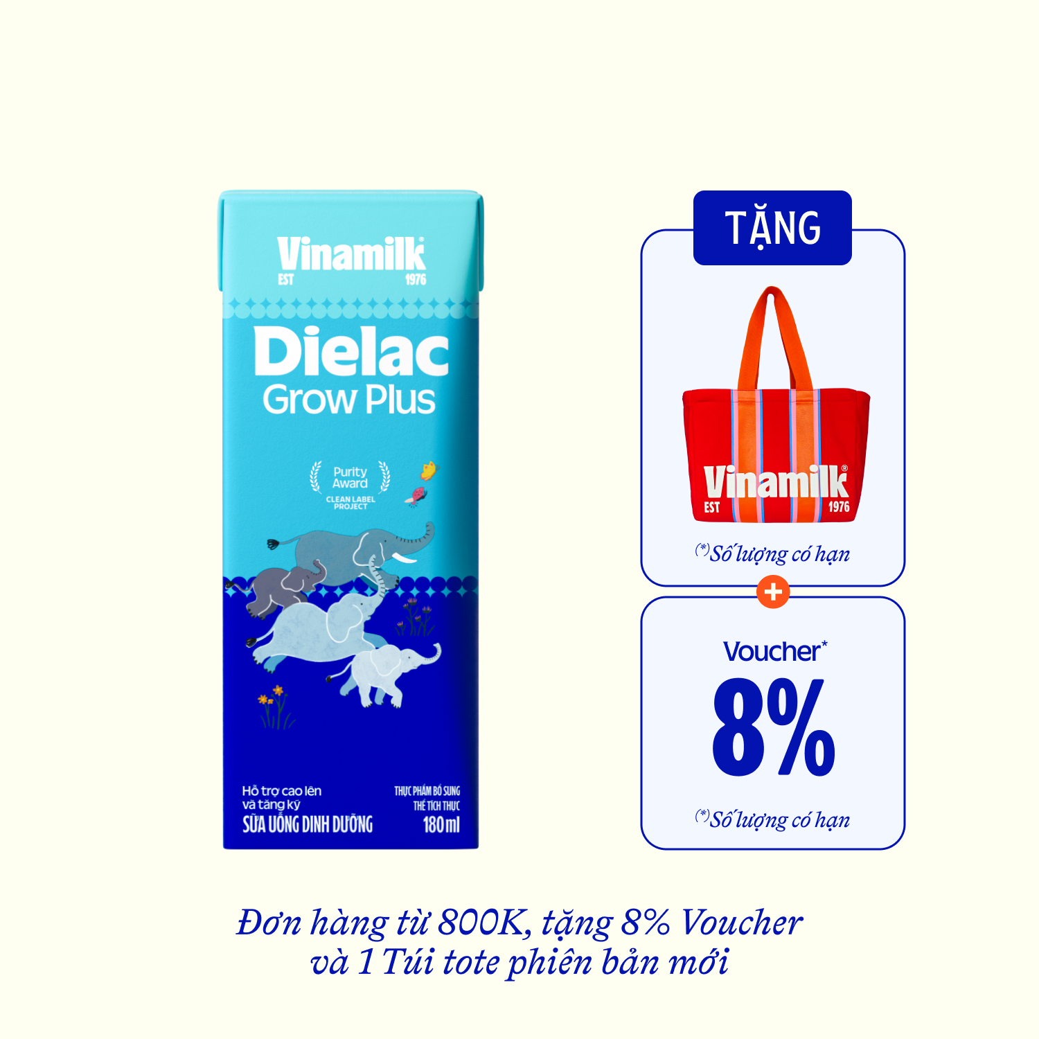 Ready-to-drink Infant Formula Dielac Grow Plus (above 1 Year) 180ml