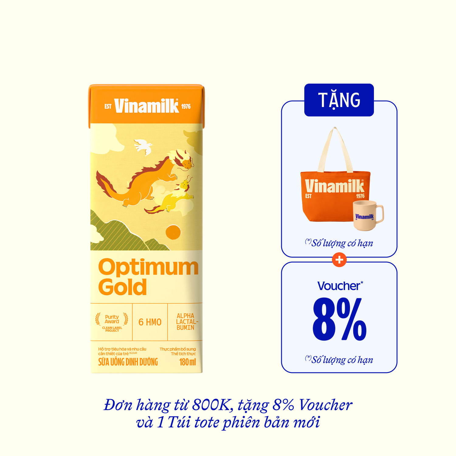 Sữa bột trẻ em pha sẵn Optimum Gold (trên 1 tuổi) 180ml