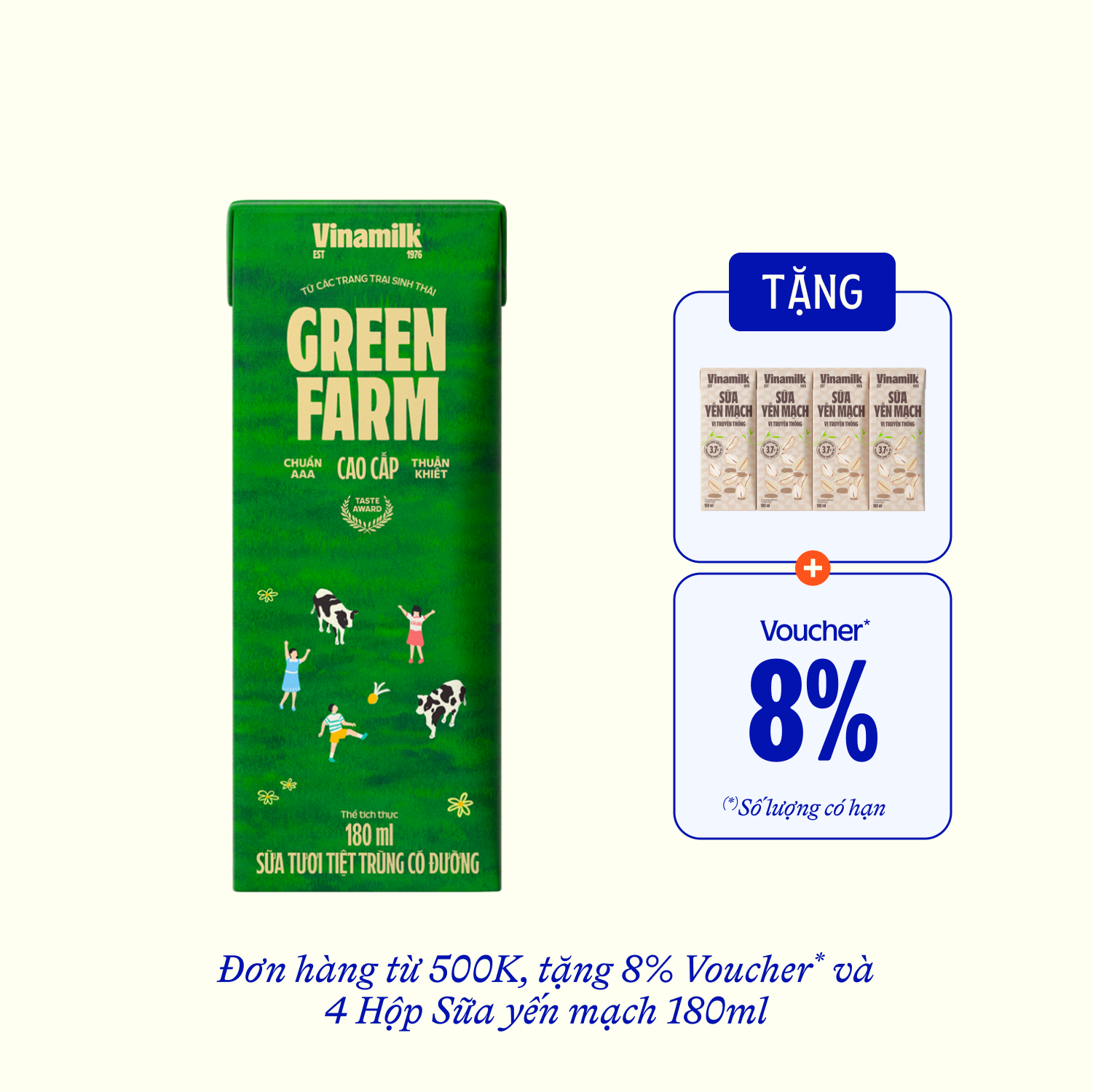 UHT Fresh Milk Green Farm Sweetened 180ml