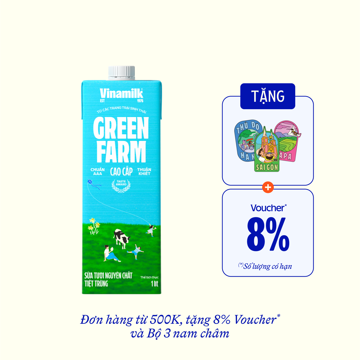 Sữa tươi tiệt trùng Green Farm Không đường 1L