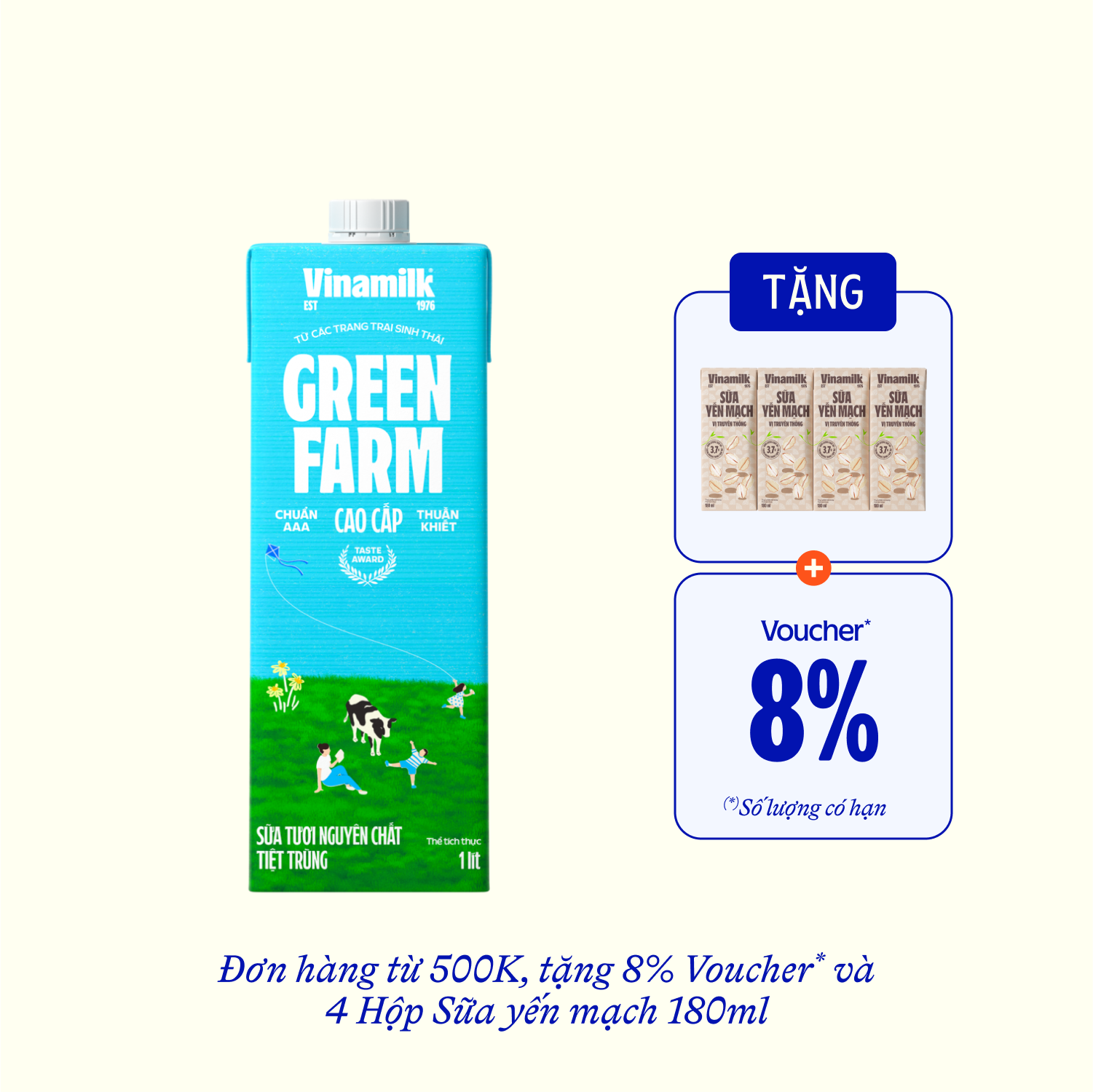 UHT Fresh Milk Green Farm Unsweetened 1L - thumbnail