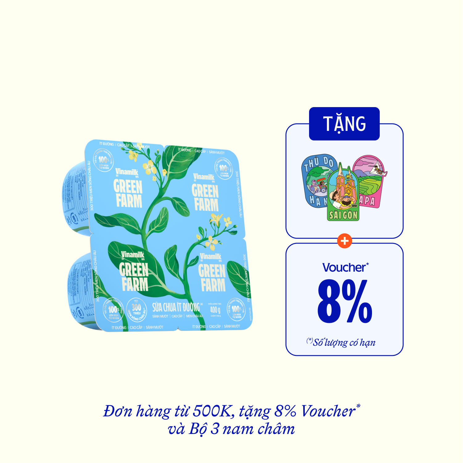 Sữa chua ăn Green Farm Ít đường 100g - thumbnail