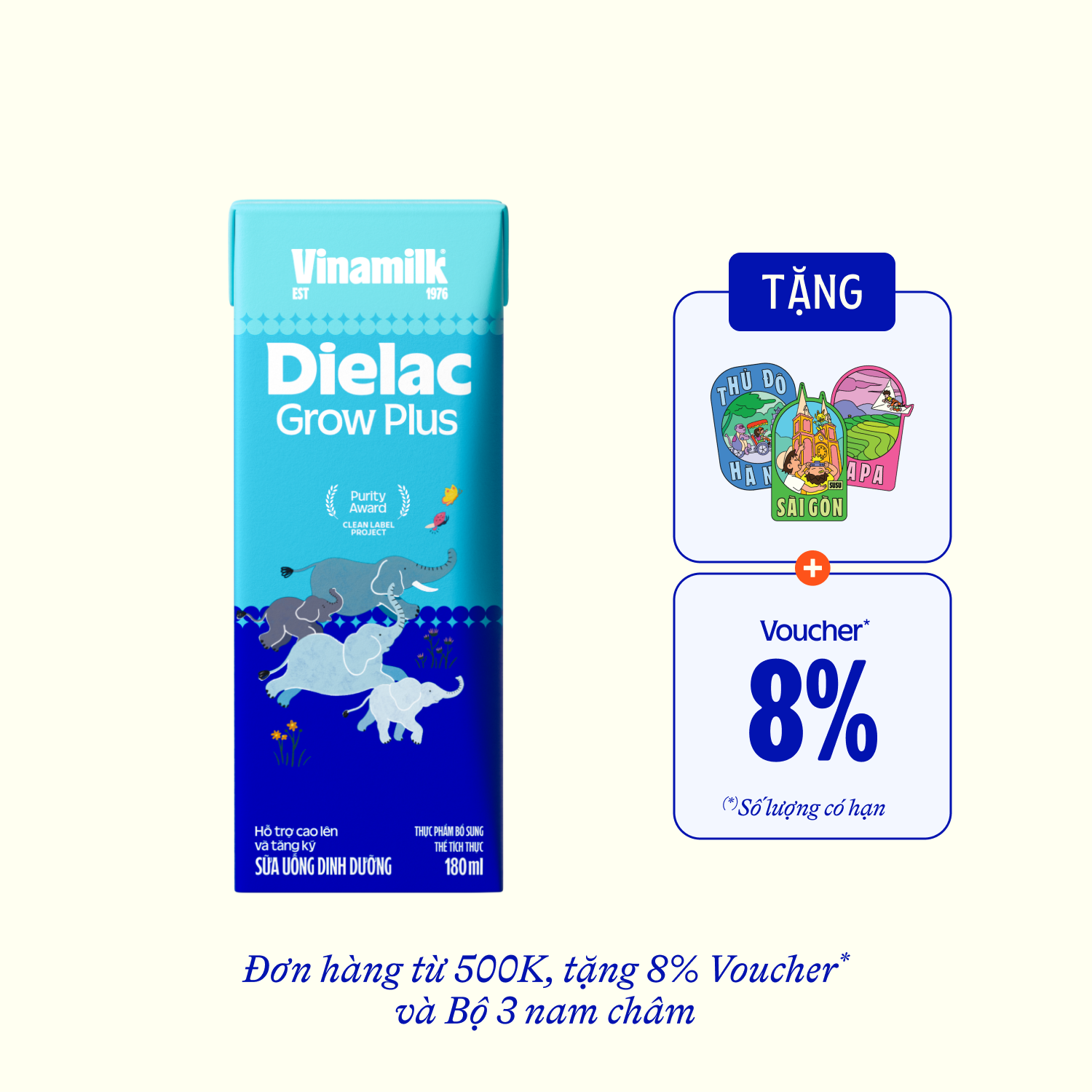 Sữa bột trẻ em pha sẵn Dielac Grow Plus (trên 1 tuổi) 180ml
