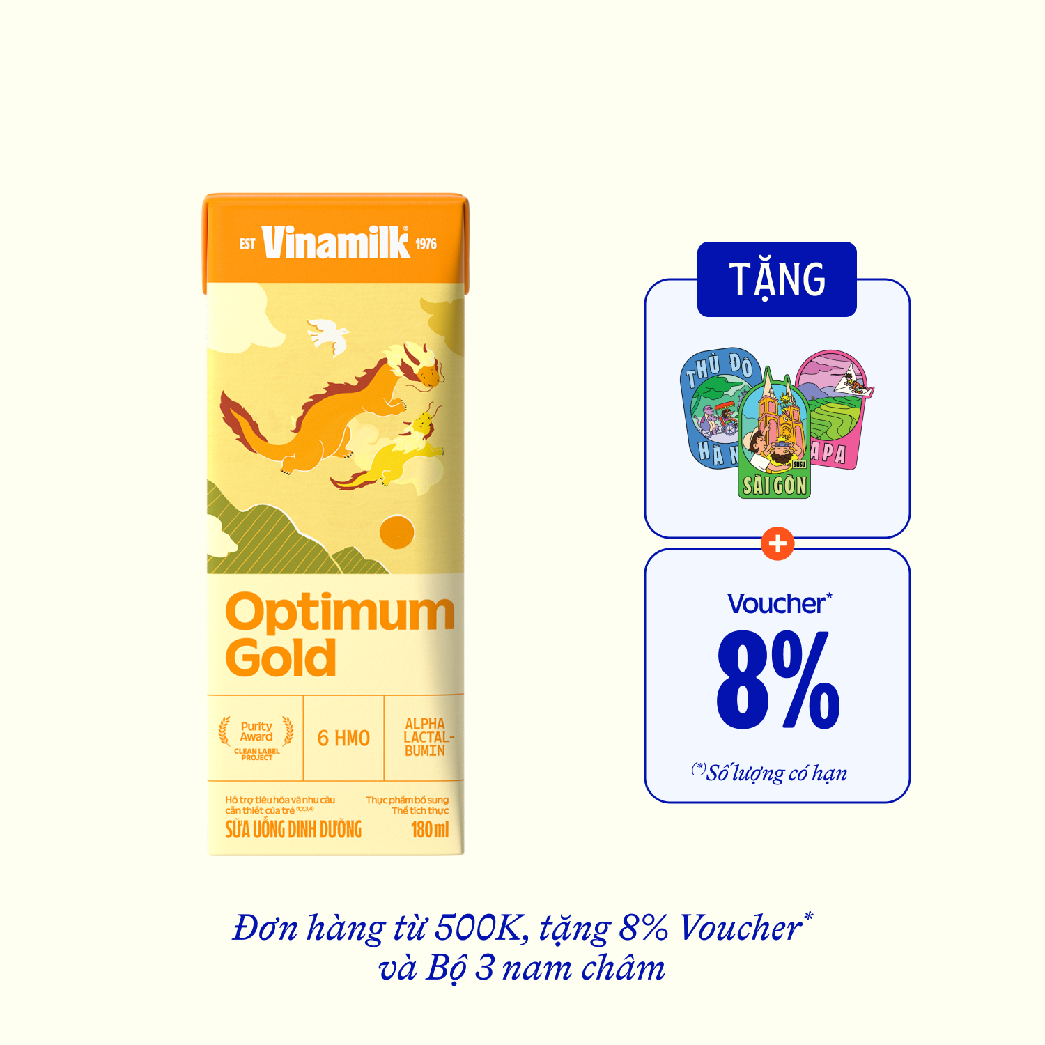 Sữa bột trẻ em pha sẵn Optimum Gold (trên 1 tuổi) 180ml