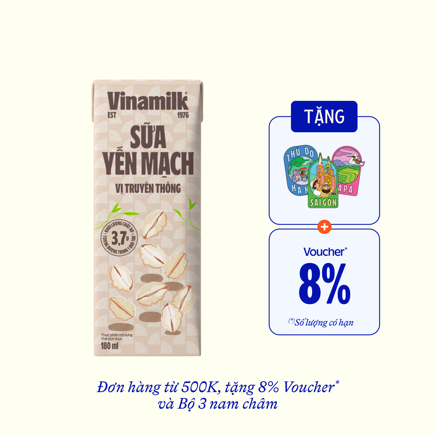 Sữa hạt Vinamilk Sữa yến mạch 180ml - thumbnail