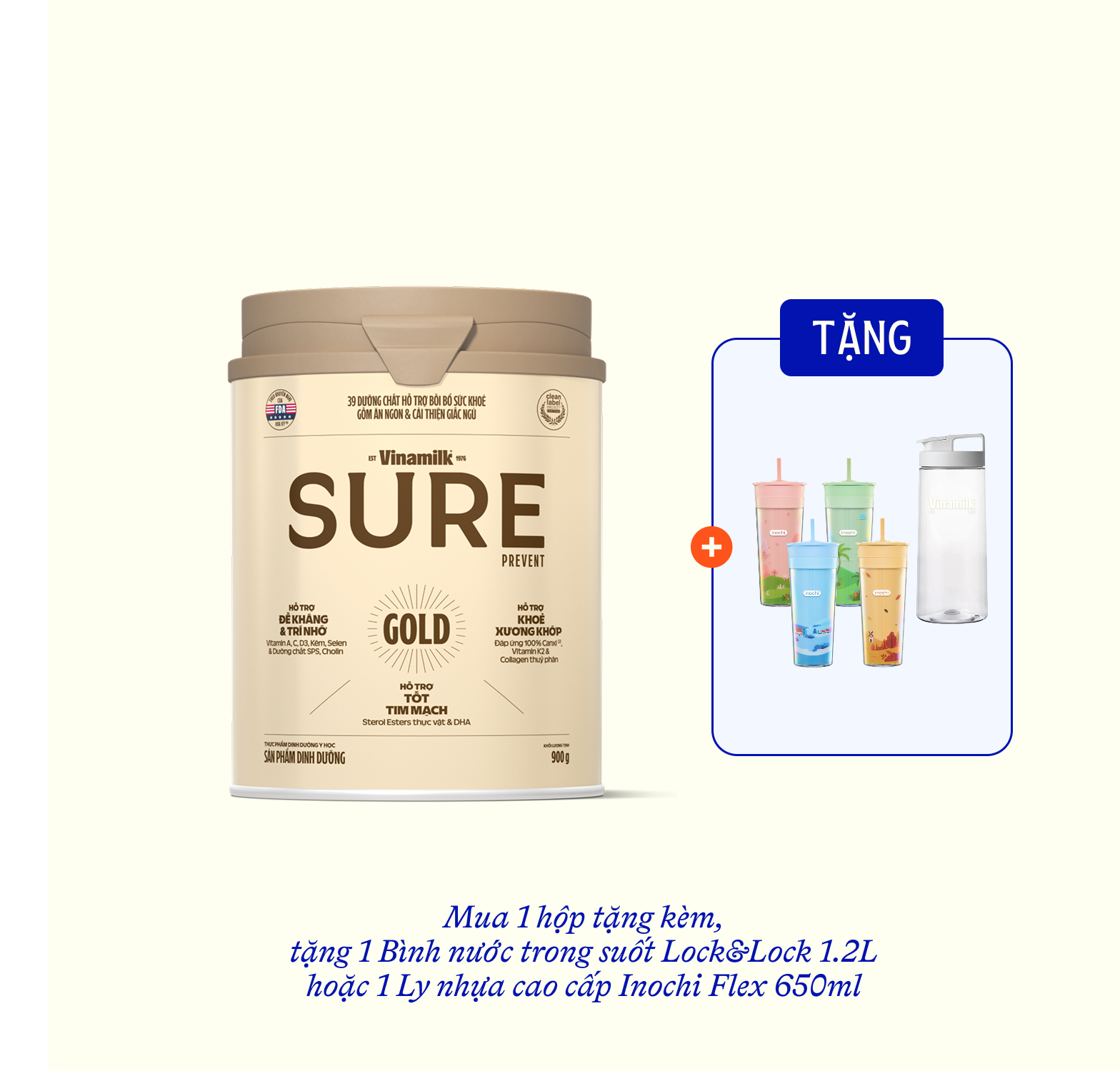 Sữa bột cho người lớn tuổi Sure Gold 900g