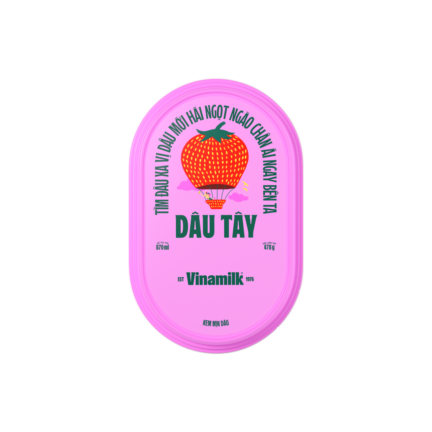 Kem hộp Vinamilk Dâu 870ml Thùng 4 hộp