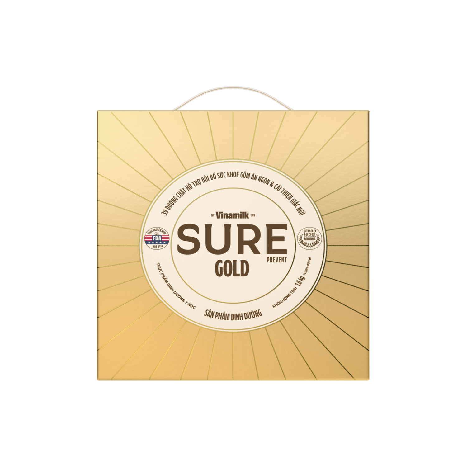 Sữa bột cho người lớn tuổi Sure Gold 1.6kg Hộp 4 túi 400g