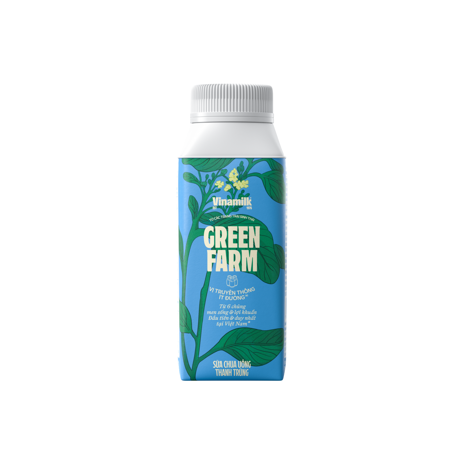 Sữa chua uống thanh trùng Green Farm Ít Đường 200ml Thùng 16 hộp