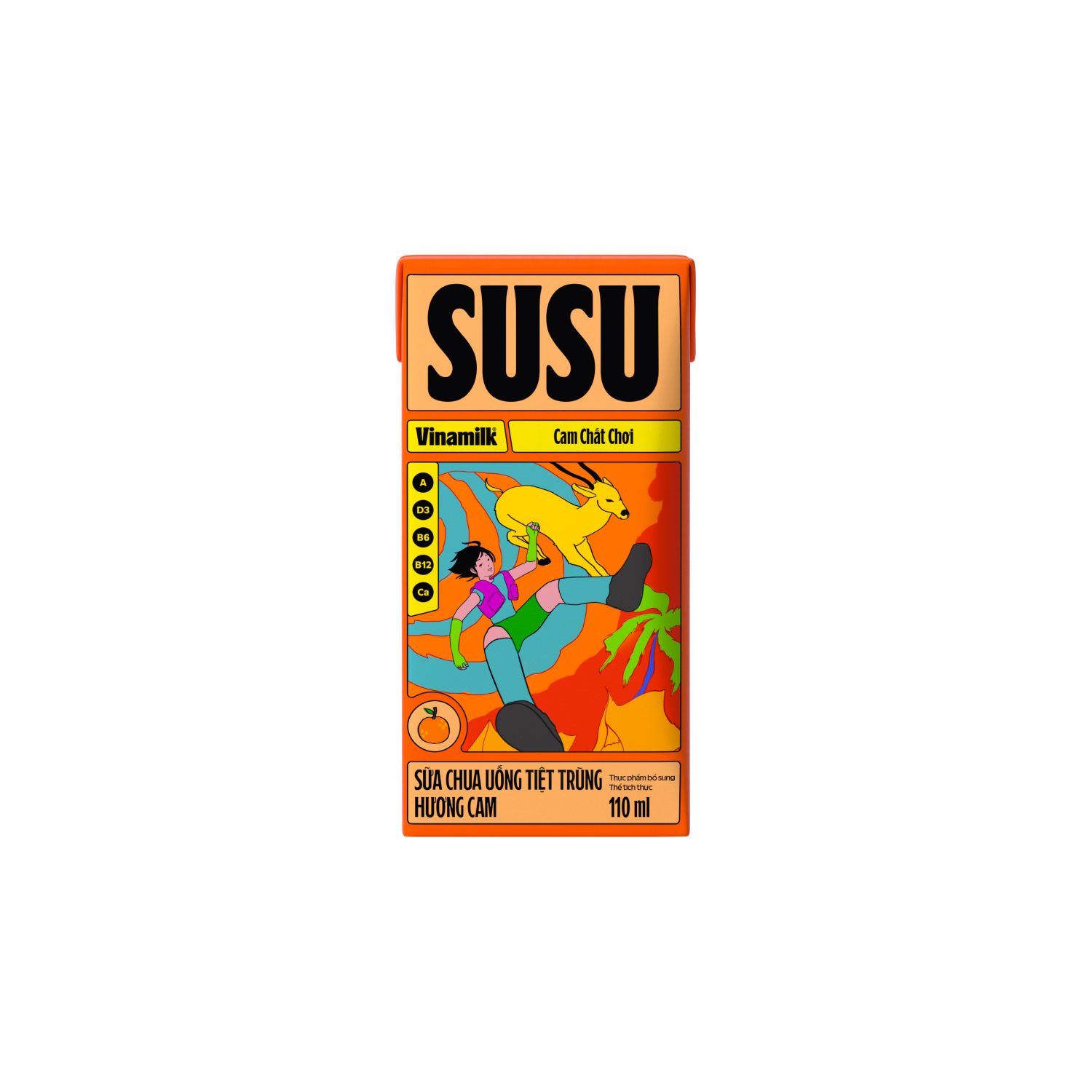 UHT Drinking Yoghurt SuSu Orange Flavour 110ml Carton of 48 Boxes