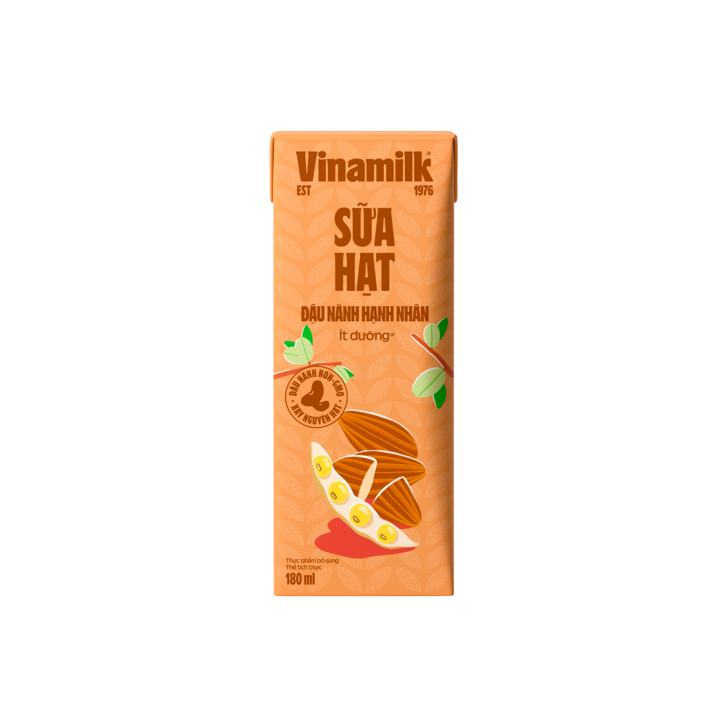 Sữa hạt Vinamilk Đậu nành Hạnh nhân 180ml Thùng 48 hộp