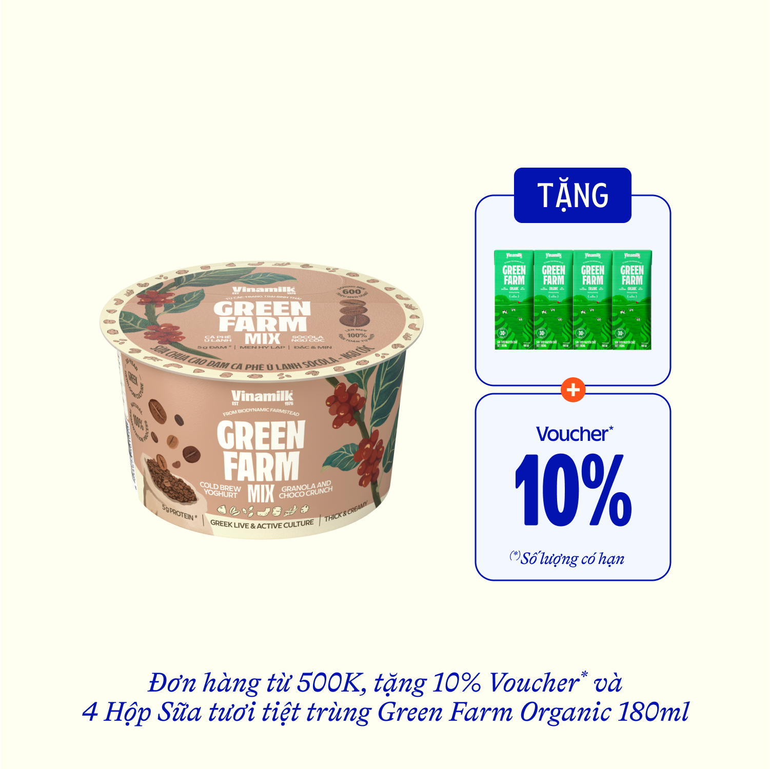 Spoonable Yoghurt Green Farm Cold Brew Coffee with Chocolate & Granola 121g Thùng 16 hộp