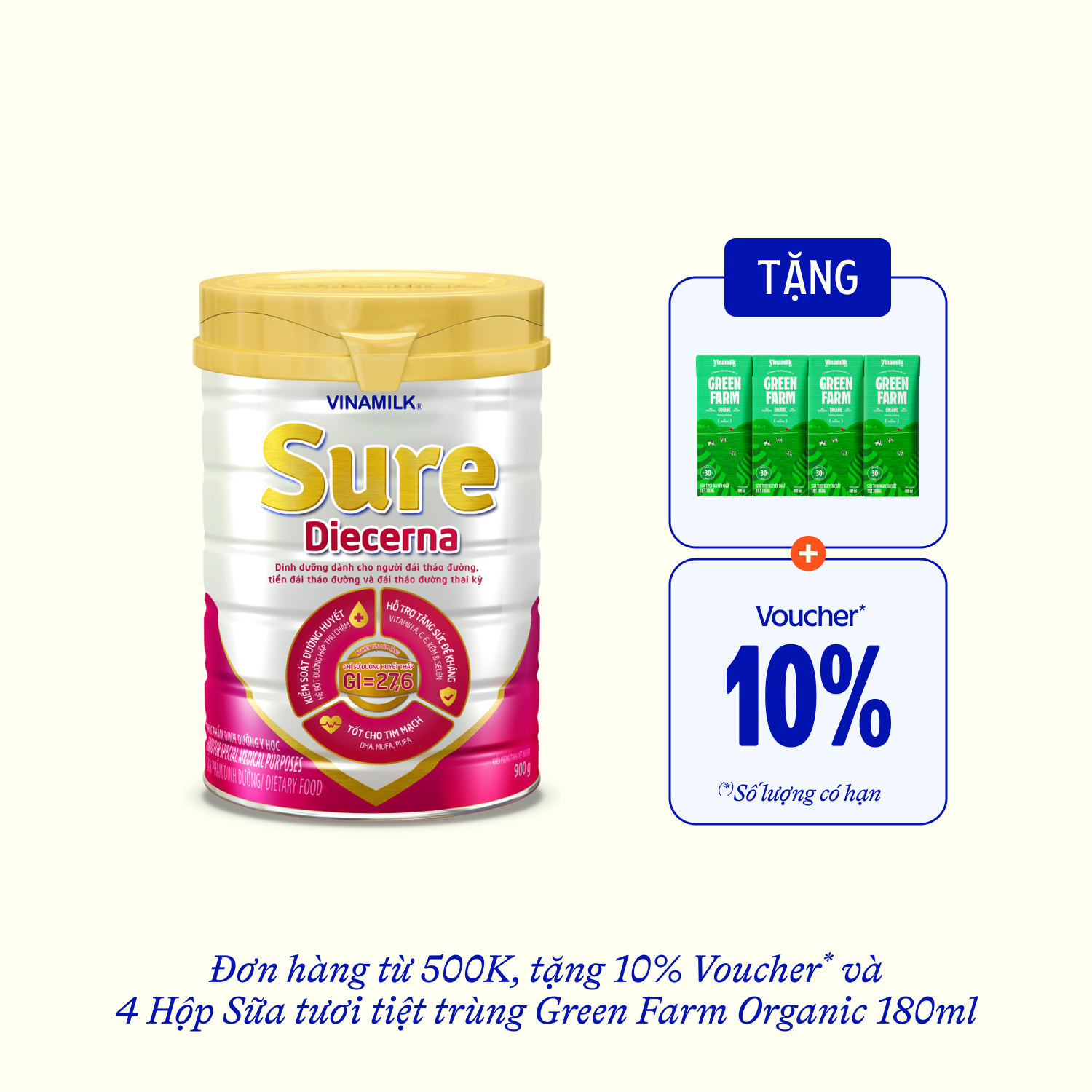 Nutrition for Diabetics Sure Diacerna 900g Lẻ 1 lon