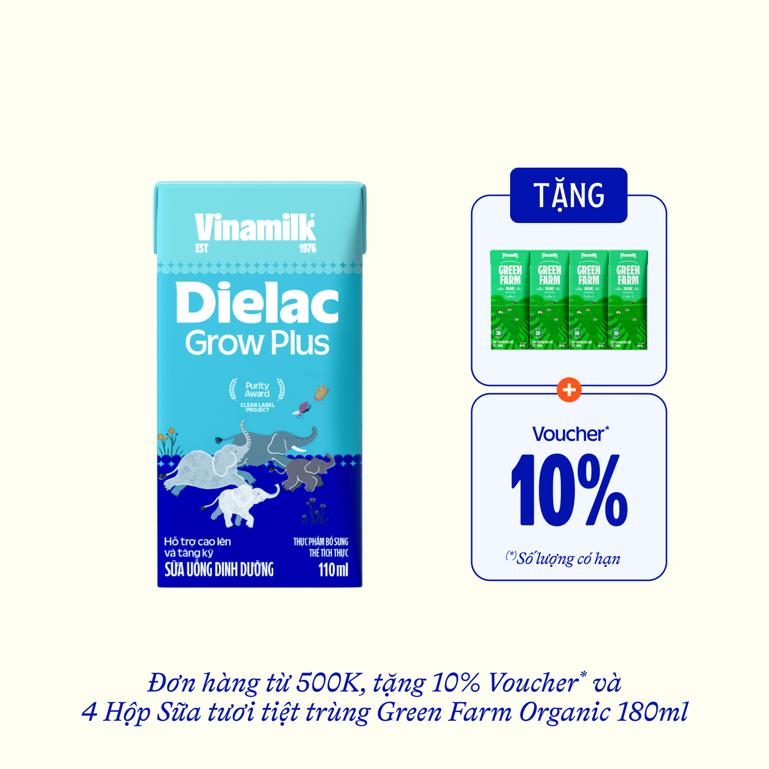 Ready-to-drink Infant Formula Dielac Grow Plus (above 1 Year) 110ml Thùng 48 hộp