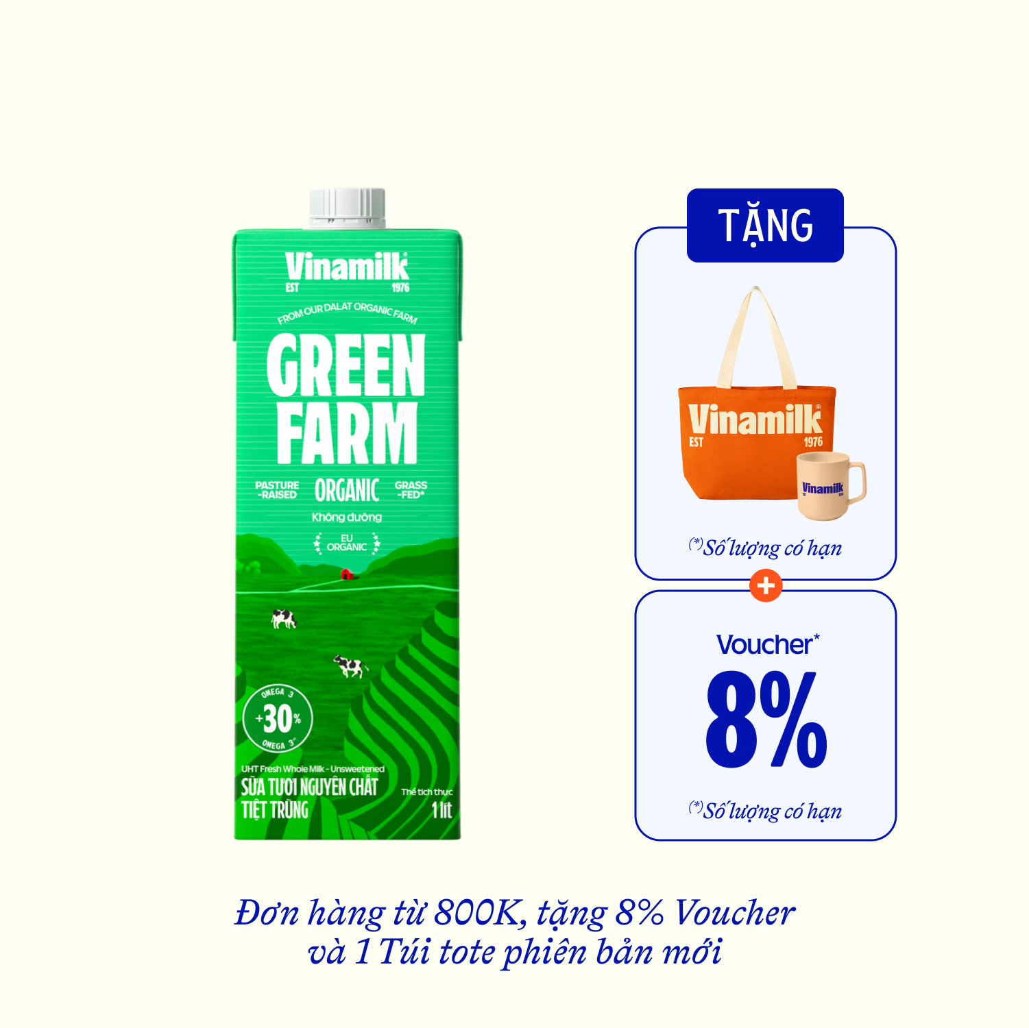 Sữa tươi tiệt trùng Green Farm Organic 1L Thùng 12 hộp