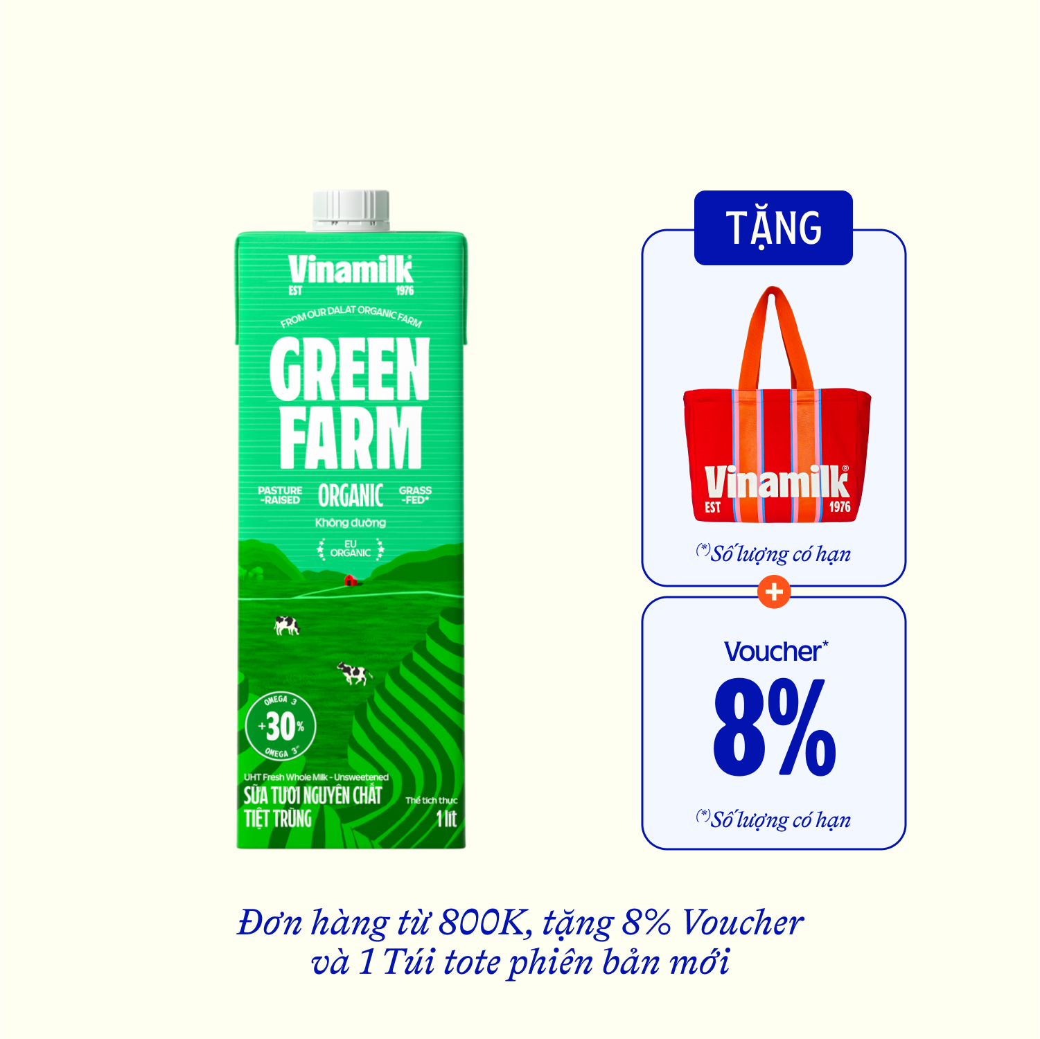 Sữa tươi tiệt trùng Green Farm Organic 1L Thùng 12 hộp