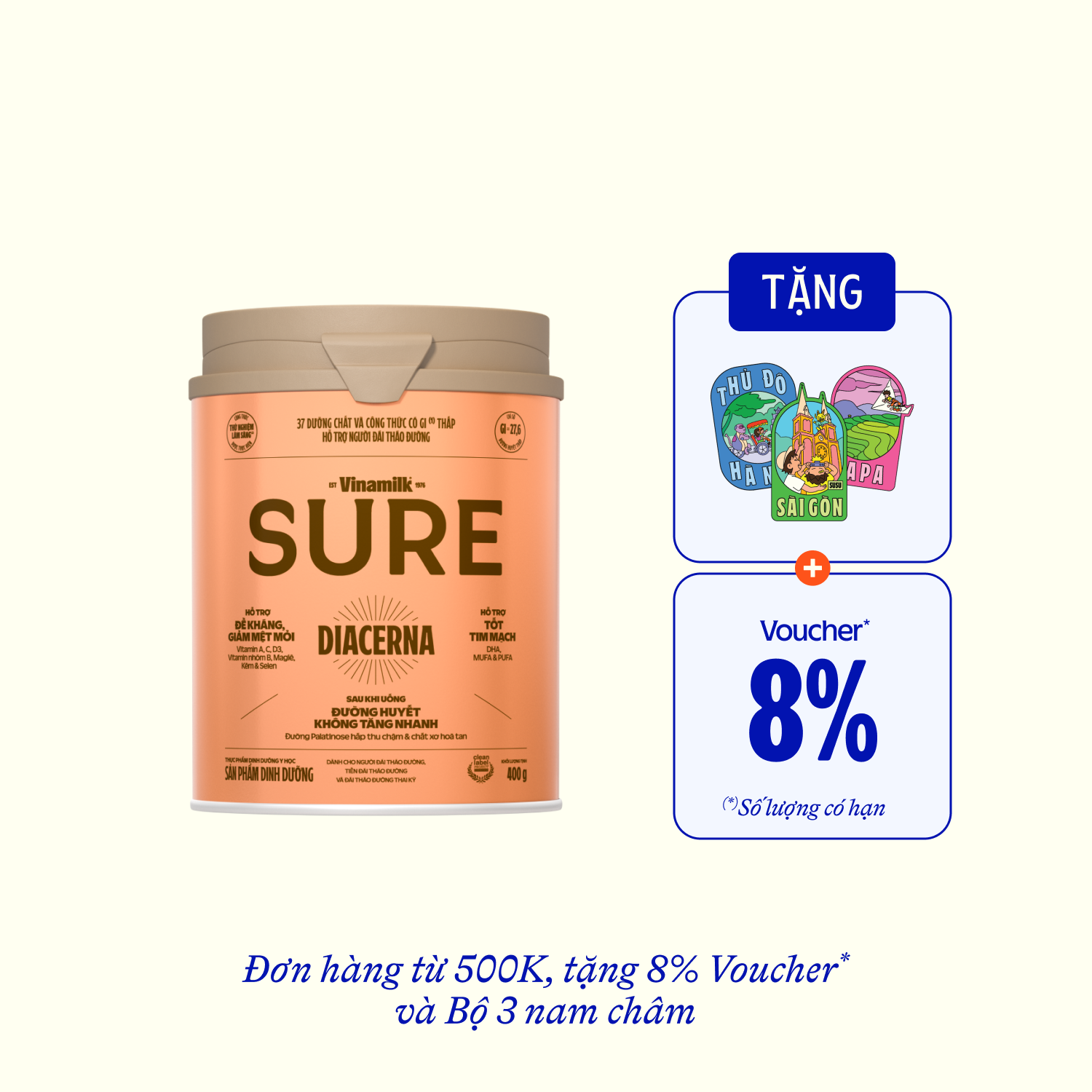 Sữa bột cho người tiểu đường Sure Diacerna 400g Lẻ 1 hộp