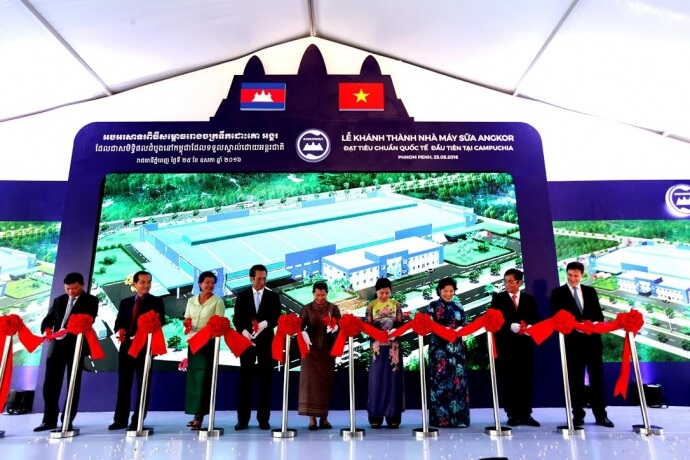 Inauguration of Angkormilk dairy factory which was invested by Vinamilk