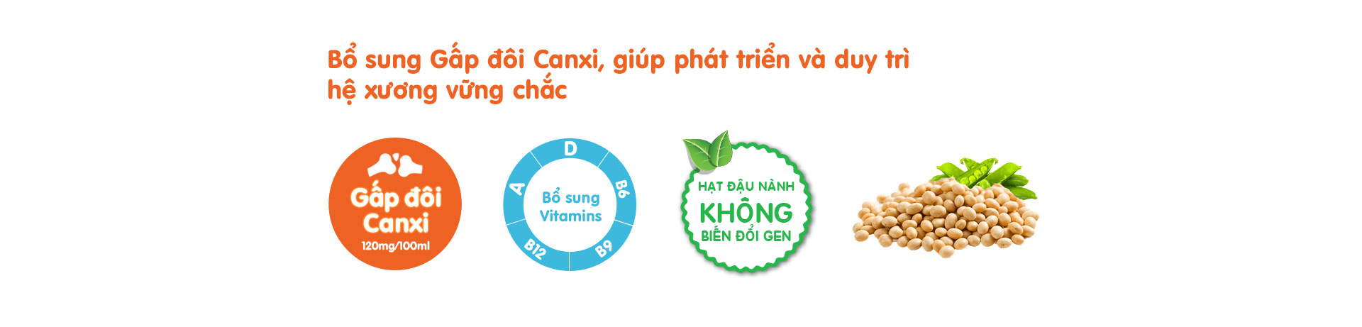 Sữa đậu nành Vinamilk gấp đôi Canxi