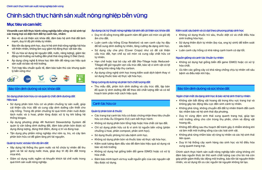 Chính sách thực hành sản xuất nông nghiệp bền vững