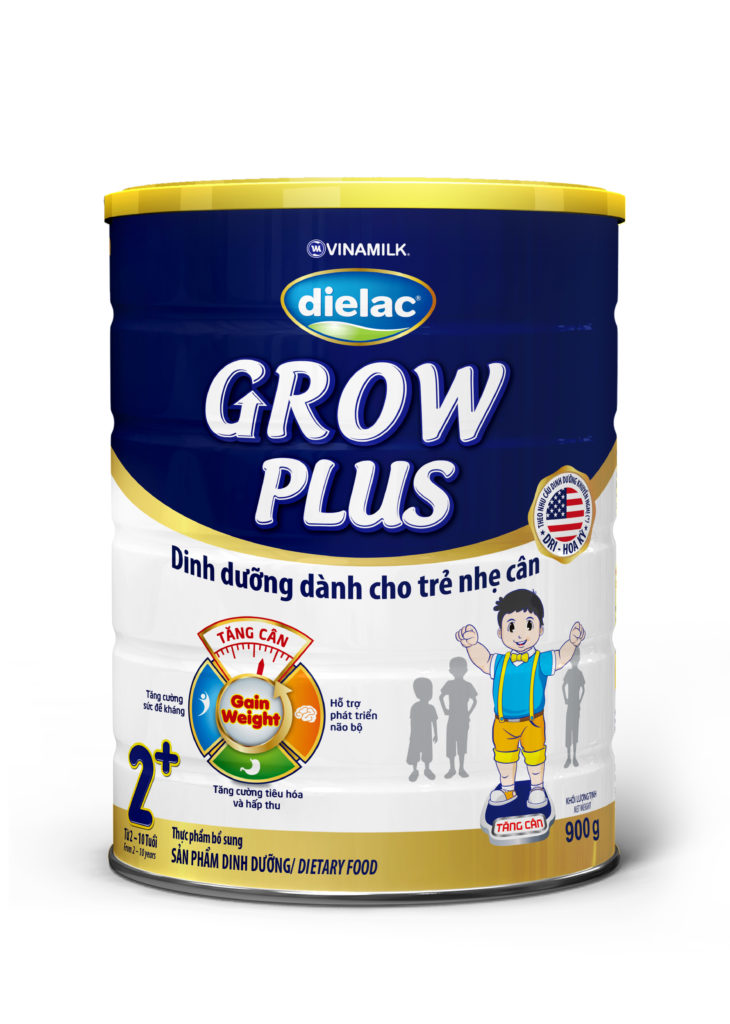 Dielac Grow Plus xanh 2+ – Sản phẩm được đặc chế cho trẻ nhẹ cân, giúp bé tăng cân nhanh
